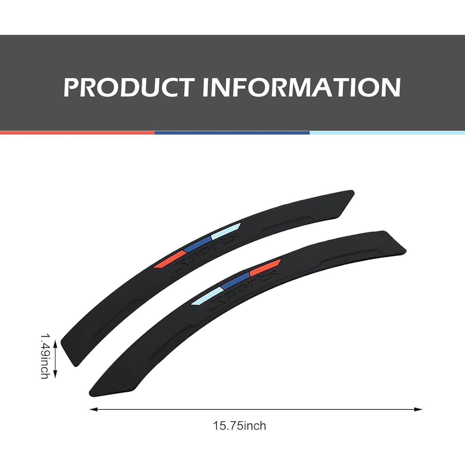 Protector de Arco de Rueda Ferianl 40cm PVC Negro 2PCS