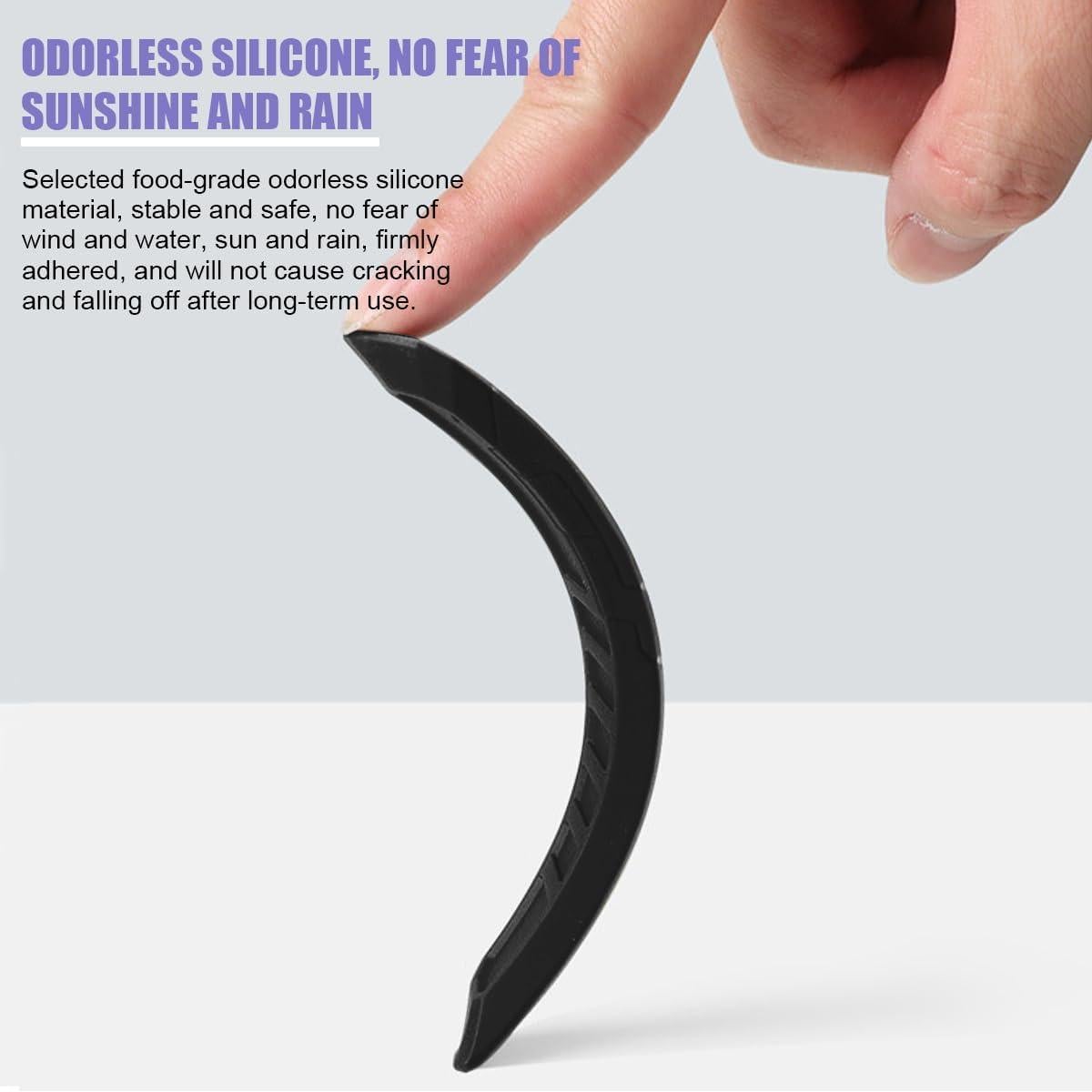 Car Door Edge Guard, 4PCS Silicone Anti-Collision Self-Adhesive Vehicle Door Protector Trim Strip, Anti-Scratch Auto Decorative Stickers, Universal for Sedan Truck SUV (Black)