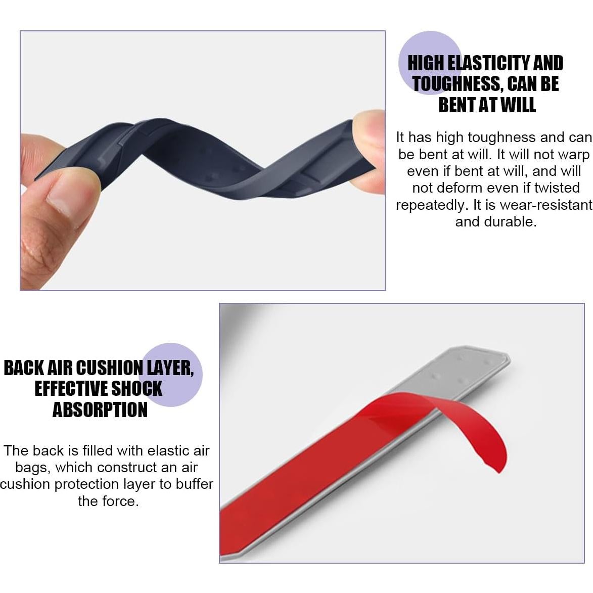 Car Door Edge Guard, 4PCS Silicone Anti-Collision Self-Adhesive Vehicle Door Protector Trim Strip, Anti-Scratch Auto Decorative Stickers, Universal for Sedan Truck SUV (Black)