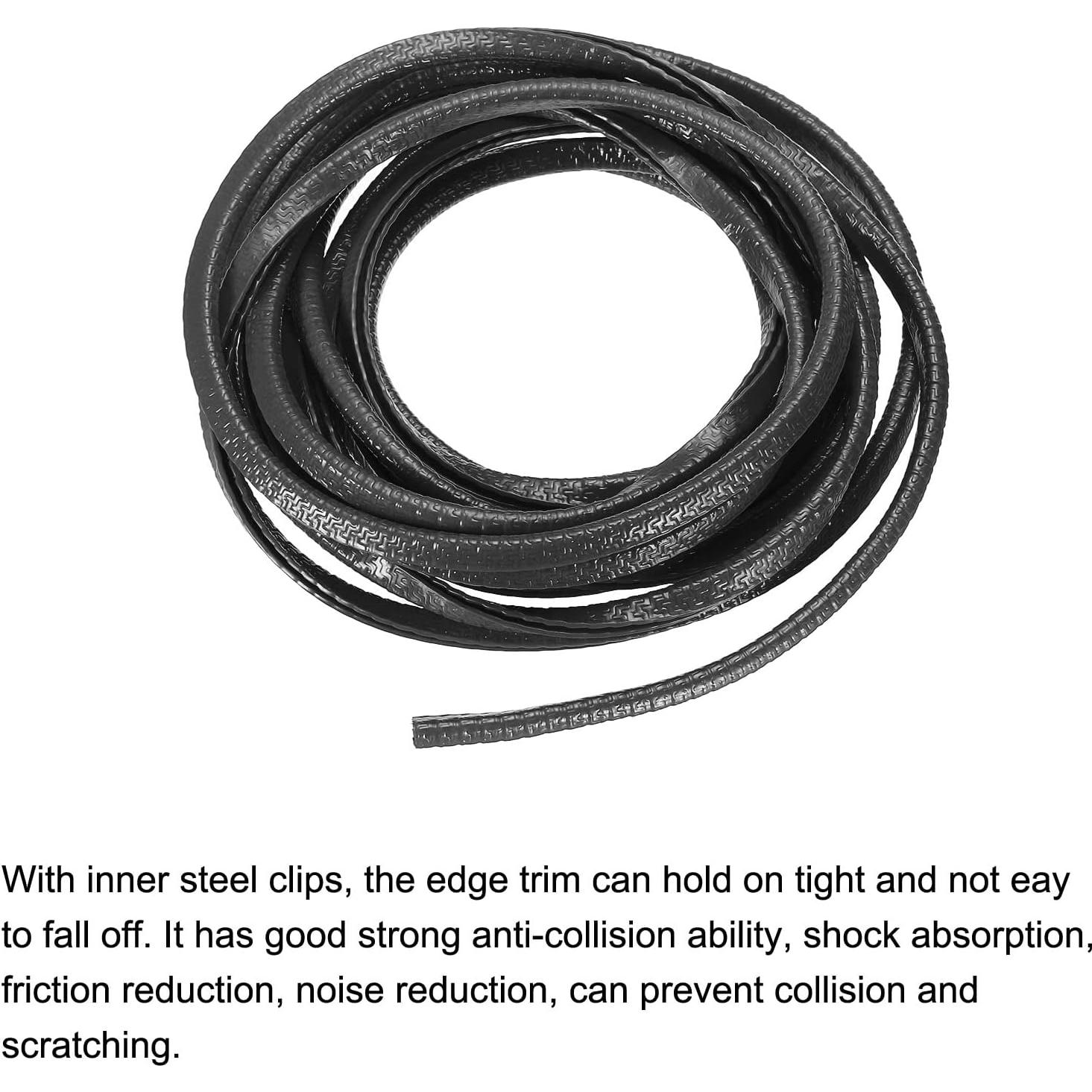 Protector de Bisel U de Goma Negra uxcell 4.5M para Bordes