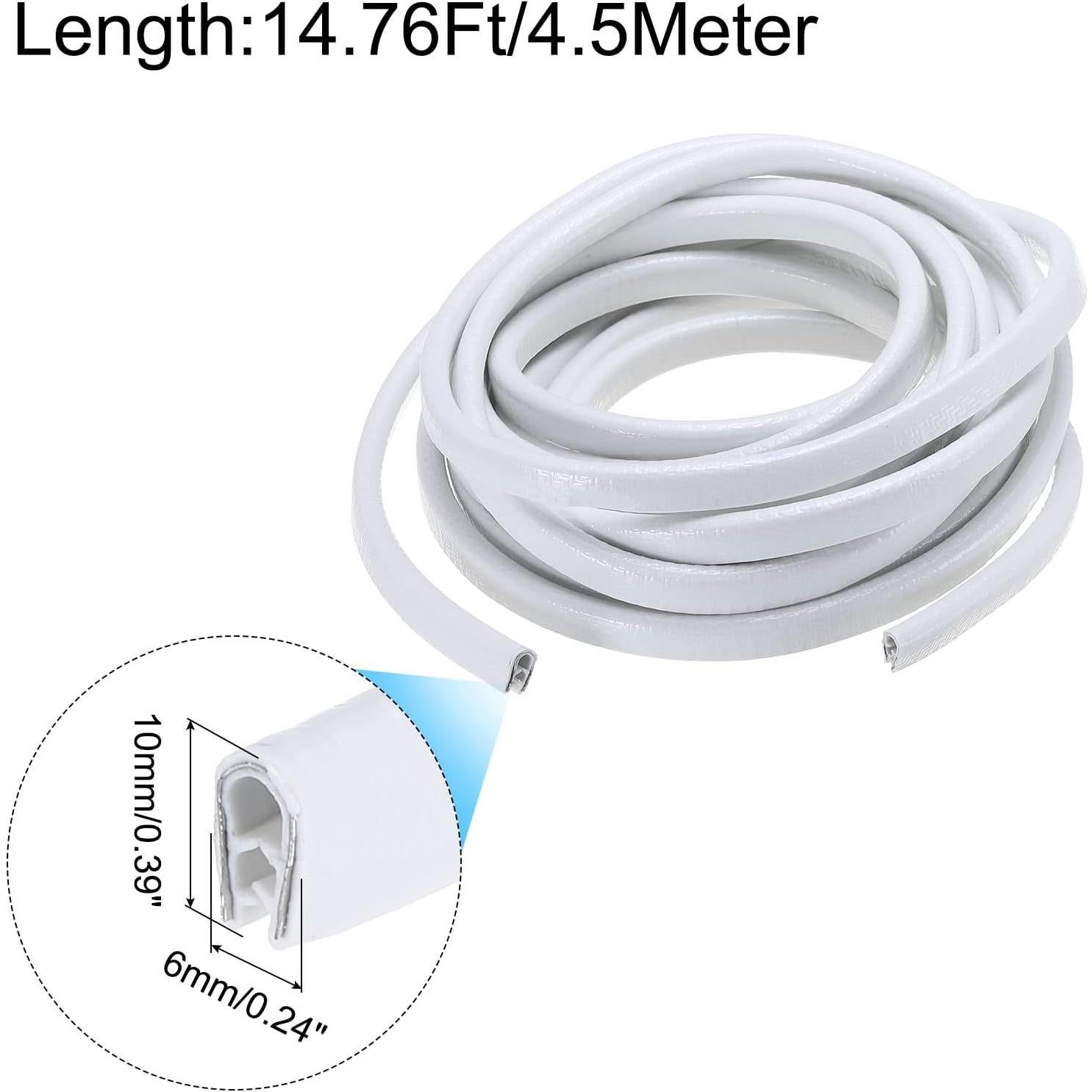 Protector de Bisel en U uxcell de Caucho Blanco 4.5m