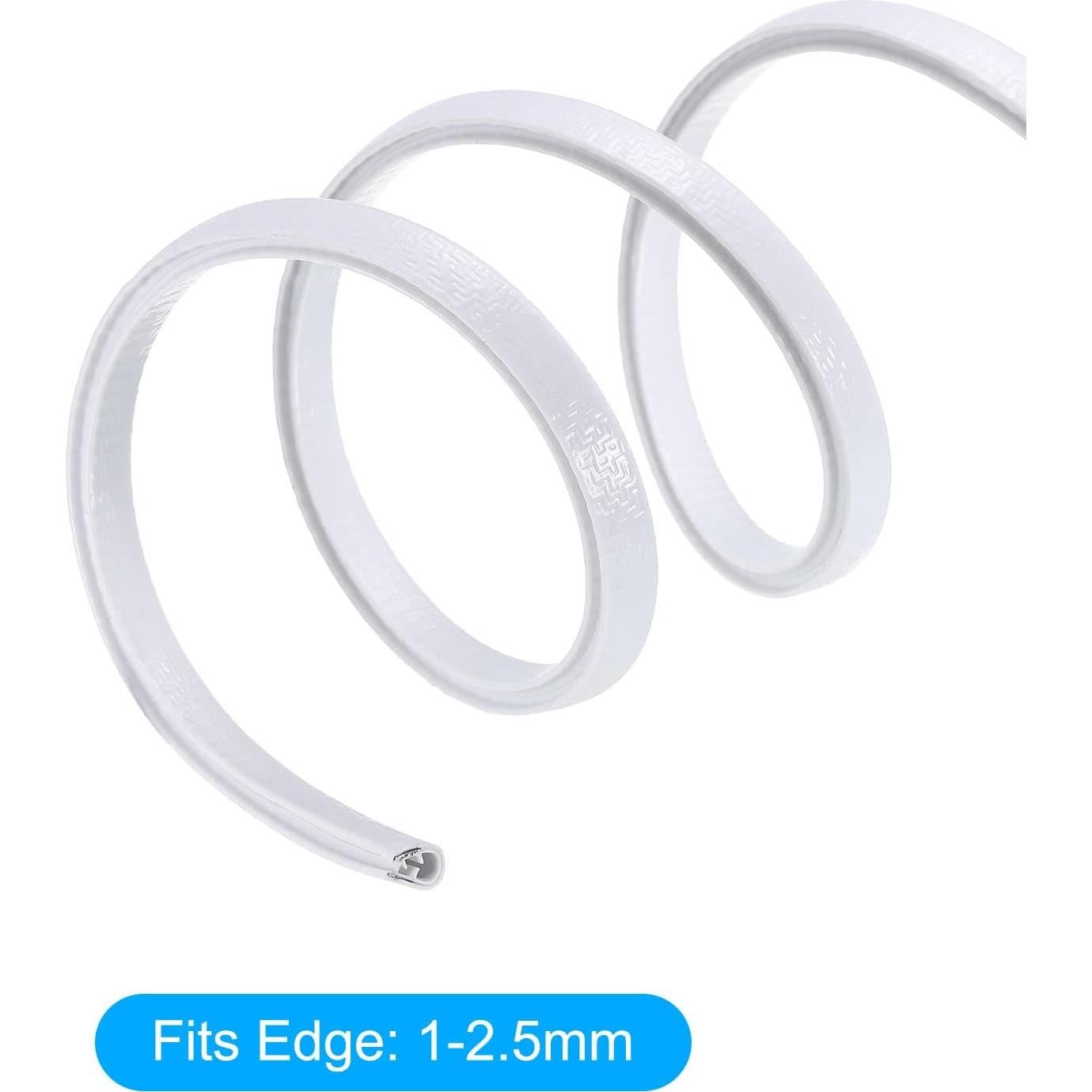 Protector de Bisel en U uxcell de Caucho Blanco 4.5m