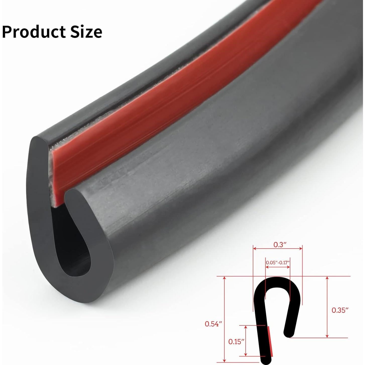 Bisel de goma autoadhesivo SZKXMJ 7.92m x 0.68cm Negro