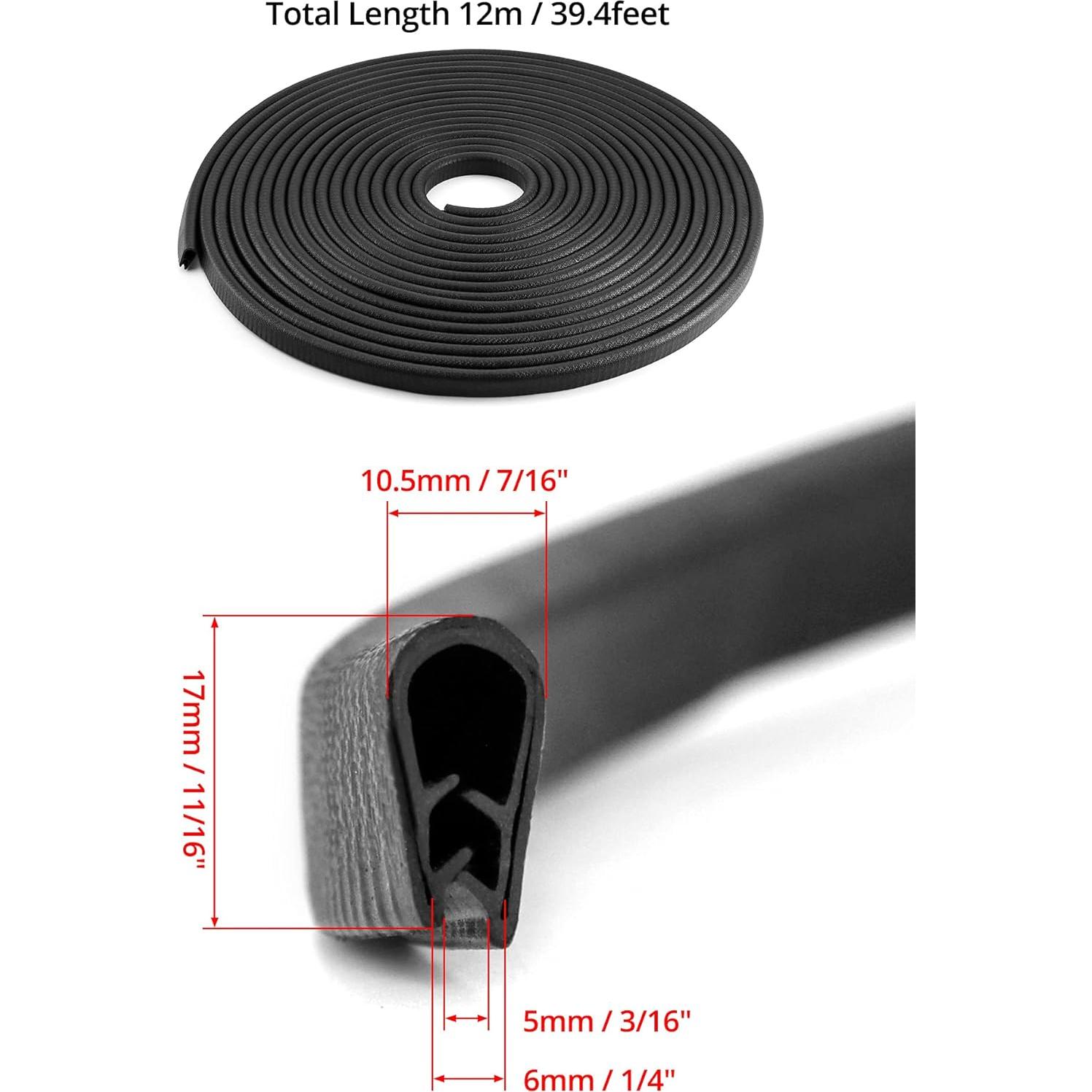 Tira de Sello de Caucho QWORK 40 Pies para Autos y Barcos