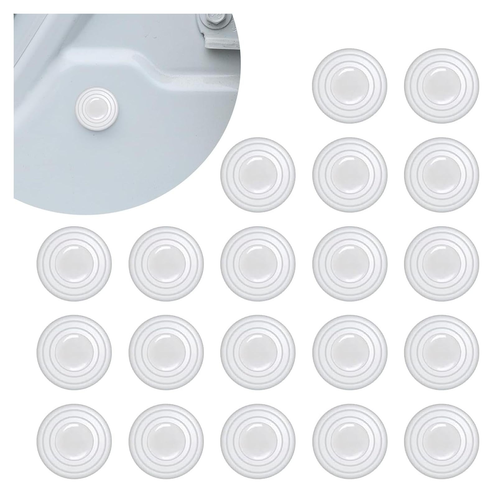 Pack-20 Car Door Shock Absorber, Thickened Silicone Sound Insulation Buffer Protection Device, Rearview Mirror Bumper Multi-Functional Anti-Collision Sticker, Universal for Car (White)