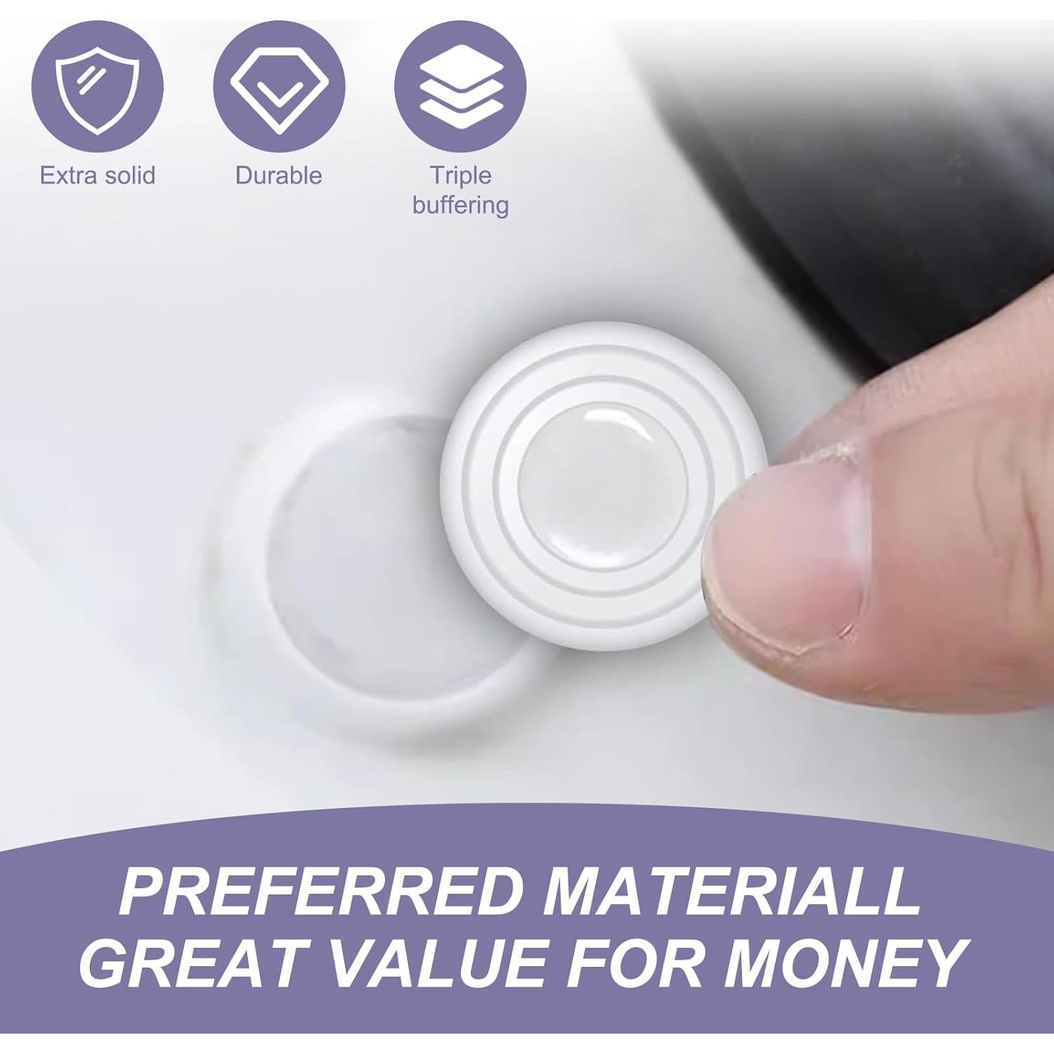 Pack-20 Car Door Shock Absorber, Thickened Silicone Sound Insulation Buffer Protection Device, Rearview Mirror Bumper Multi-Functional Anti-Collision Sticker, Universal for Car (White)