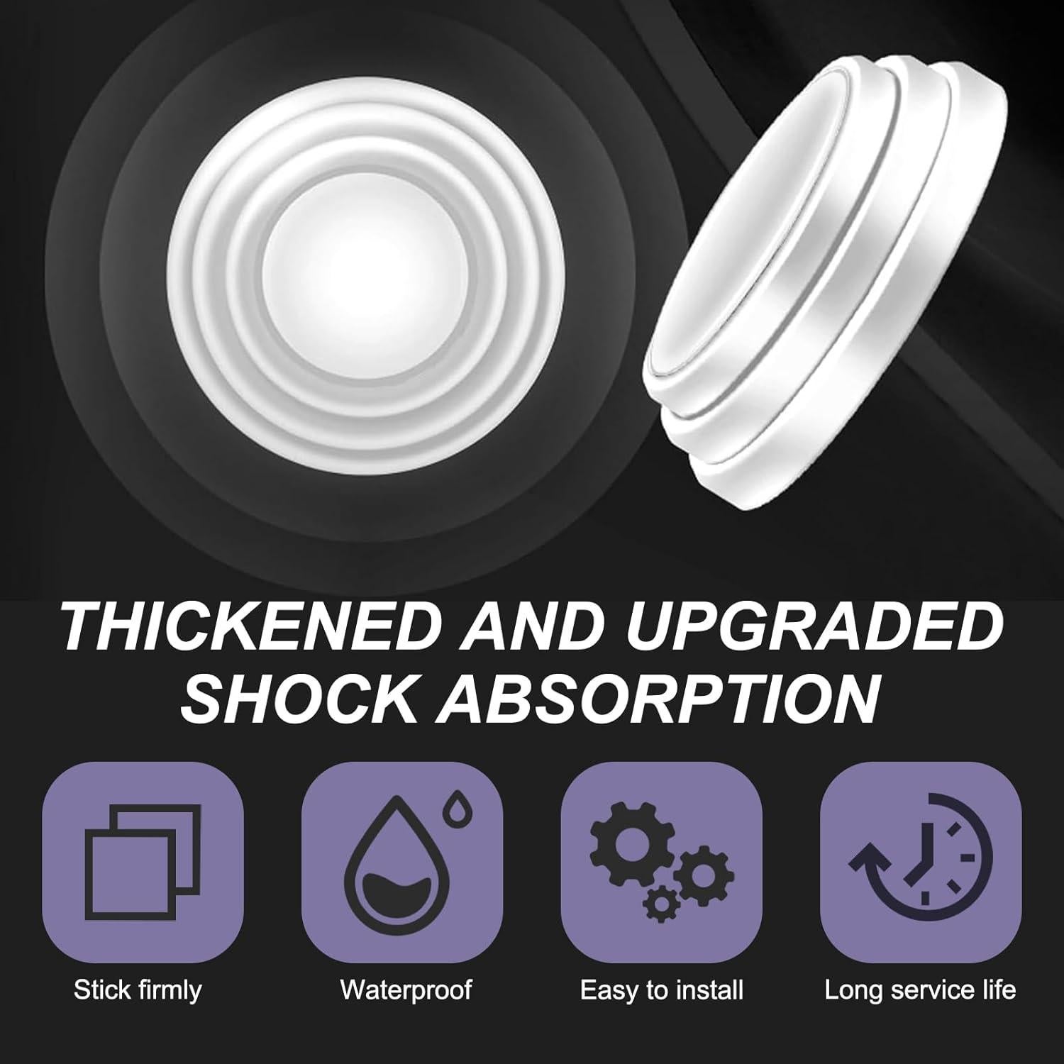Pack-20 Car Door Shock Absorber, Thickened Silicone Sound Insulation Buffer Protection Device, Rearview Mirror Bumper Multi-Functional Anti-Collision Sticker, Universal for Car (White)