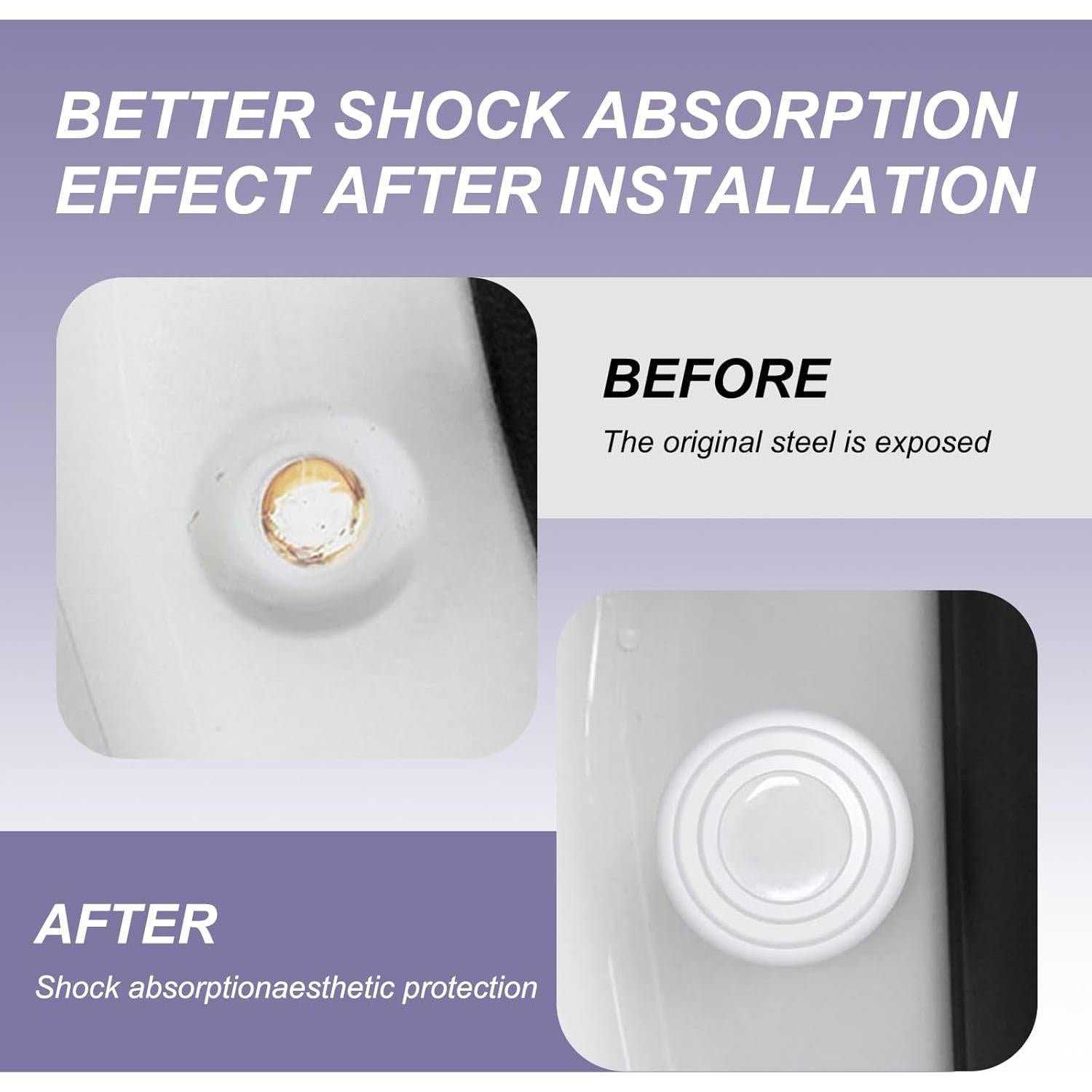 Pack-20 Car Door Shock Absorber, Thickened Silicone Sound Insulation Buffer Protection Device, Rearview Mirror Bumper Multi-Functional Anti-Collision Sticker, Universal for Car (White)