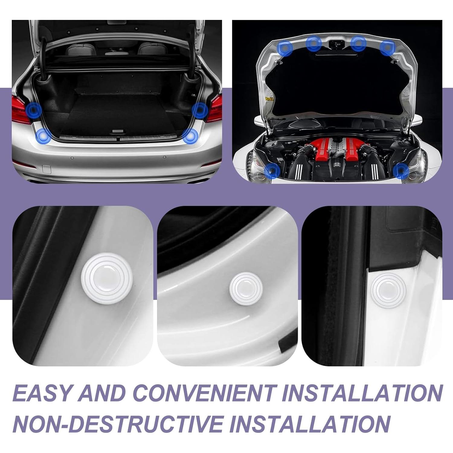 Pack-20 Car Door Shock Absorber, Thickened Silicone Sound Insulation Buffer Protection Device, Rearview Mirror Bumper Multi-Functional Anti-Collision Sticker, Universal for Car (White)