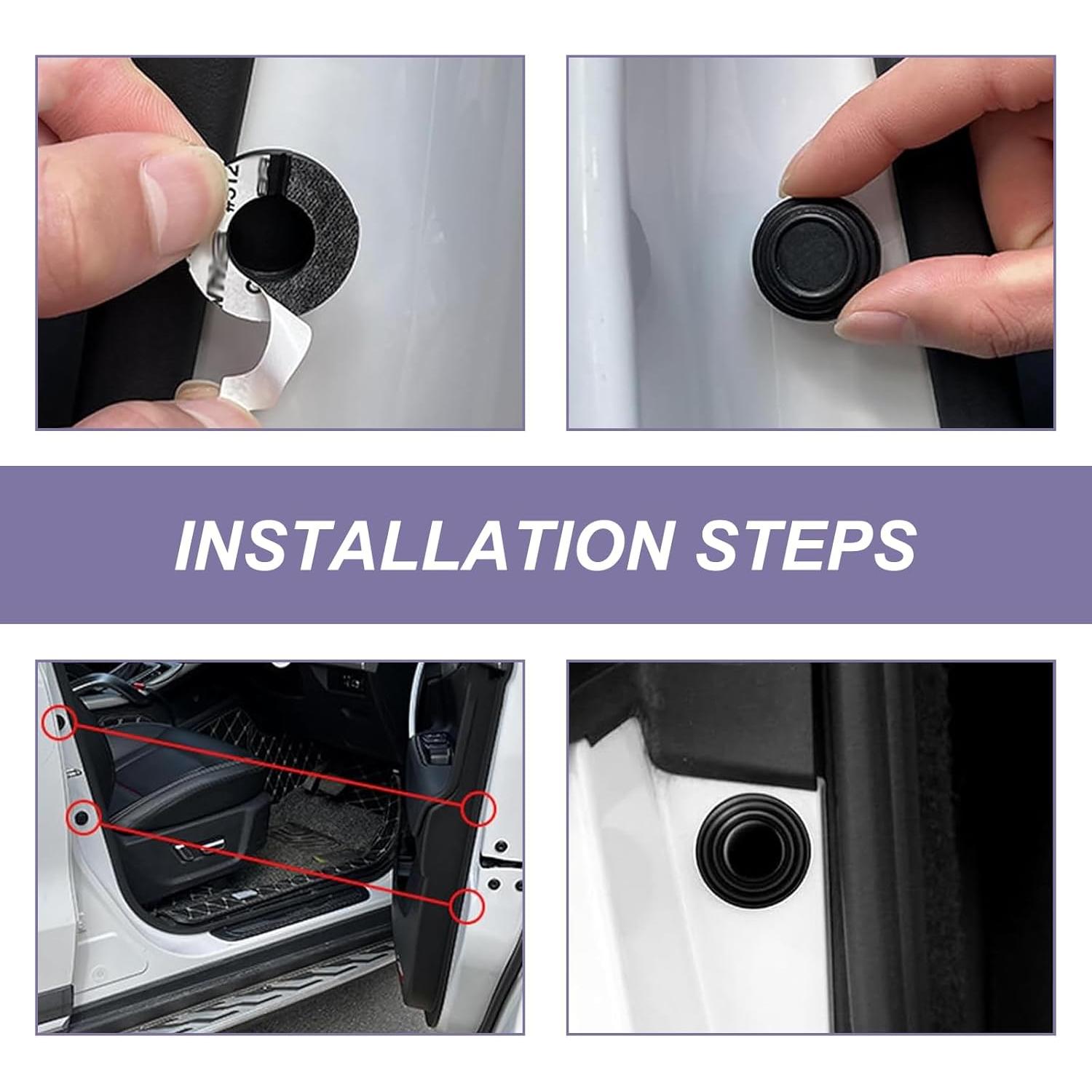 Pack-20 Car Door Shock Absorber, Thickened Silicone Sound Insulation Buffer Protection Device, Rearview Mirror Bumper Multi-Functional Anti-Collision Sticker, Universal for Car (White)