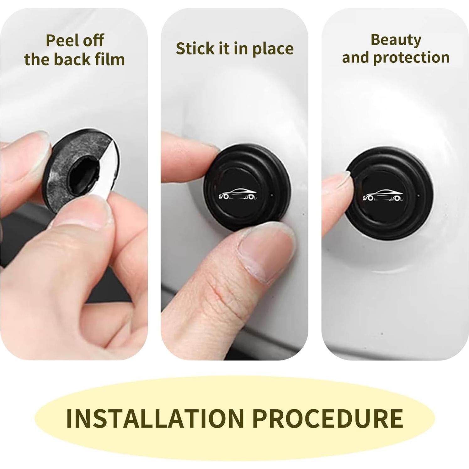 Amortiguador de Puerta Universal Arwrilt 8 PCS Silicona Negro