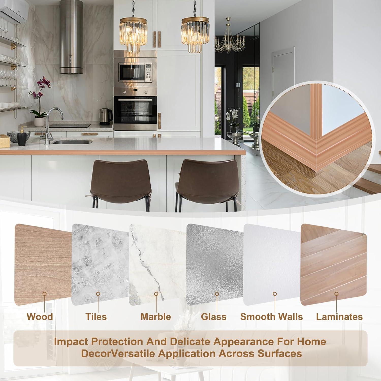 Protector de Esquinas Autoadhesivo PATIKIL 20mm x 3m Roble Amarillo