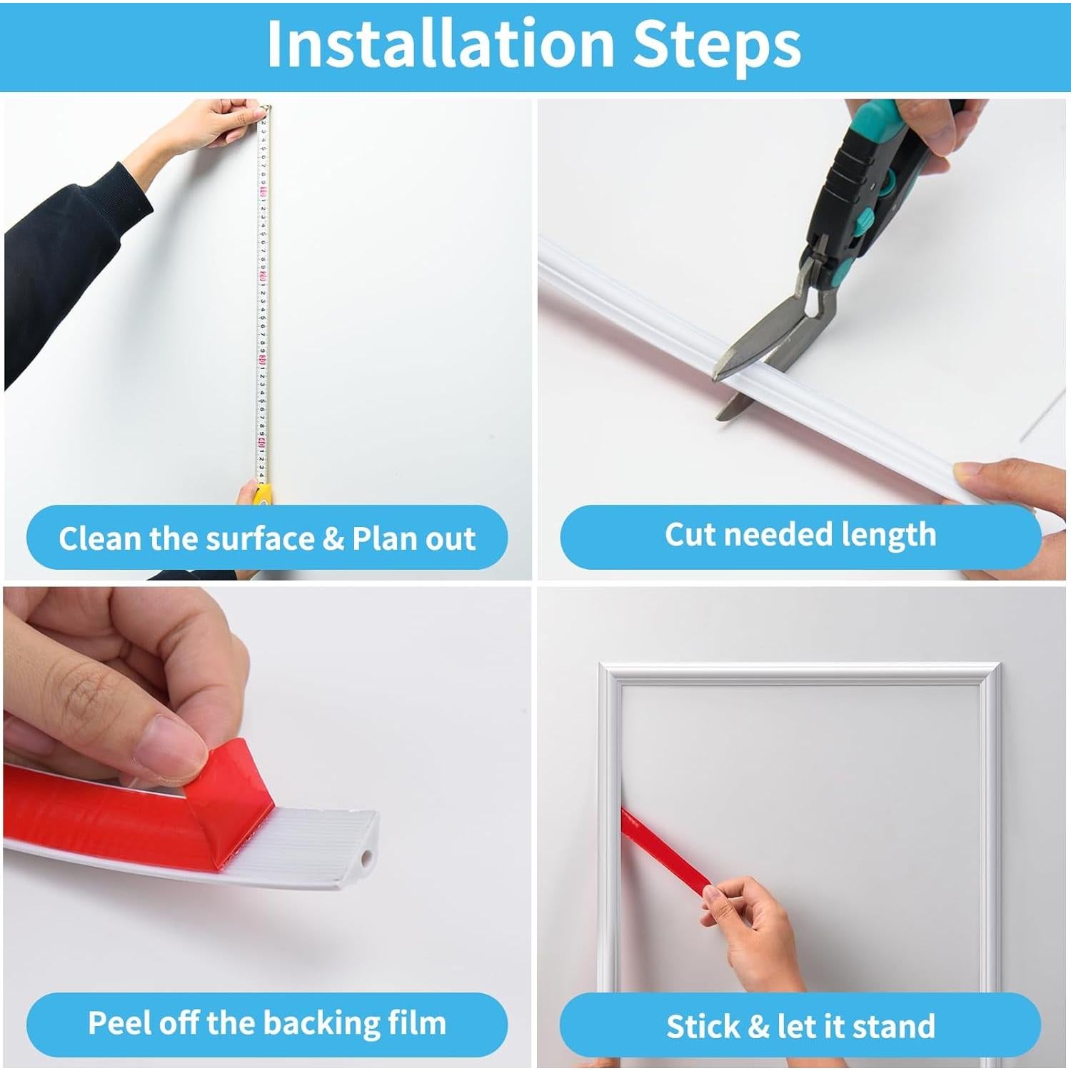 Moldura de Techo Autoadhesiva Art3d 9.14m Blanca