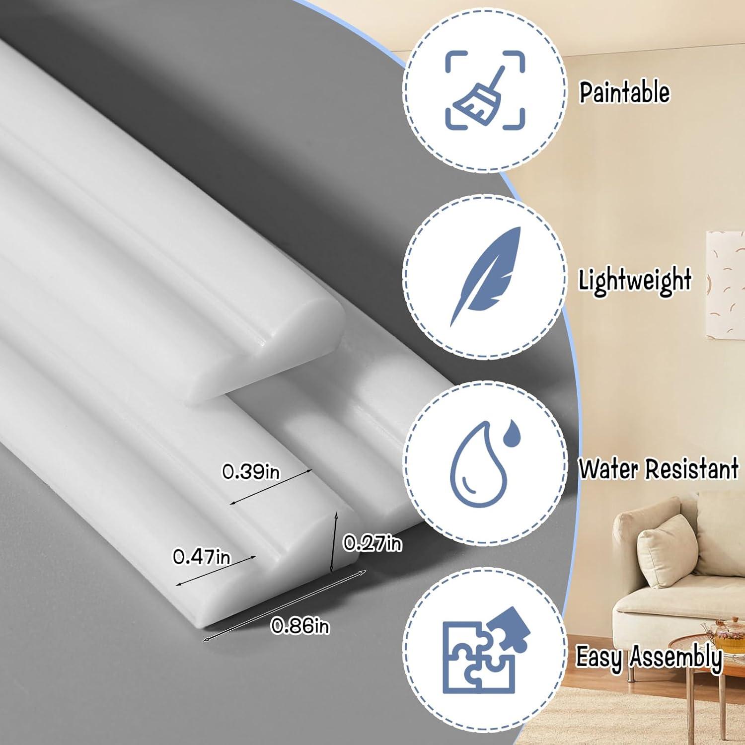 Kit de Moldura de Puerta Autoadhesiva Wenceda 10 Piezas 55.88 cm