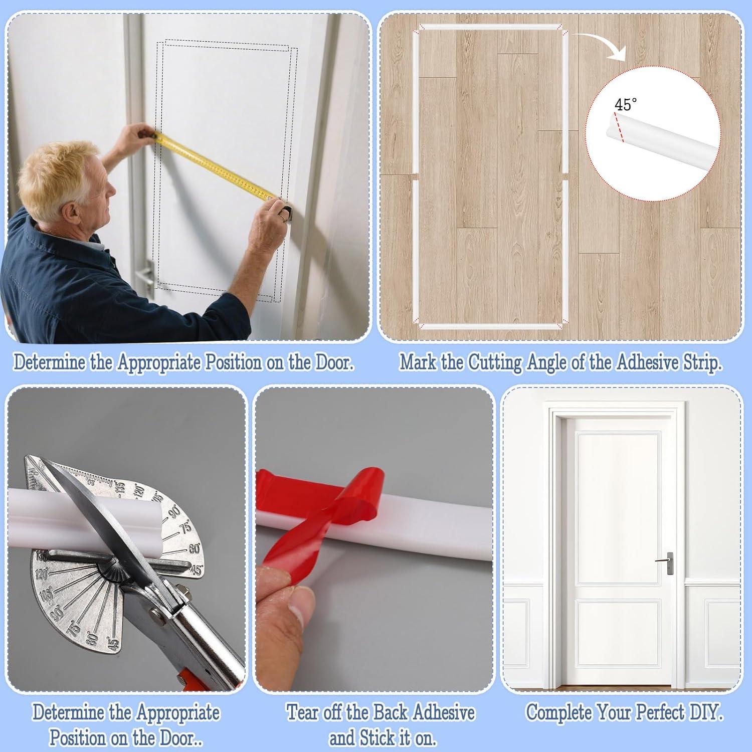 Kit de Moldura de Puerta Autoadhesiva Wenceda 10 Piezas 55.88 cm