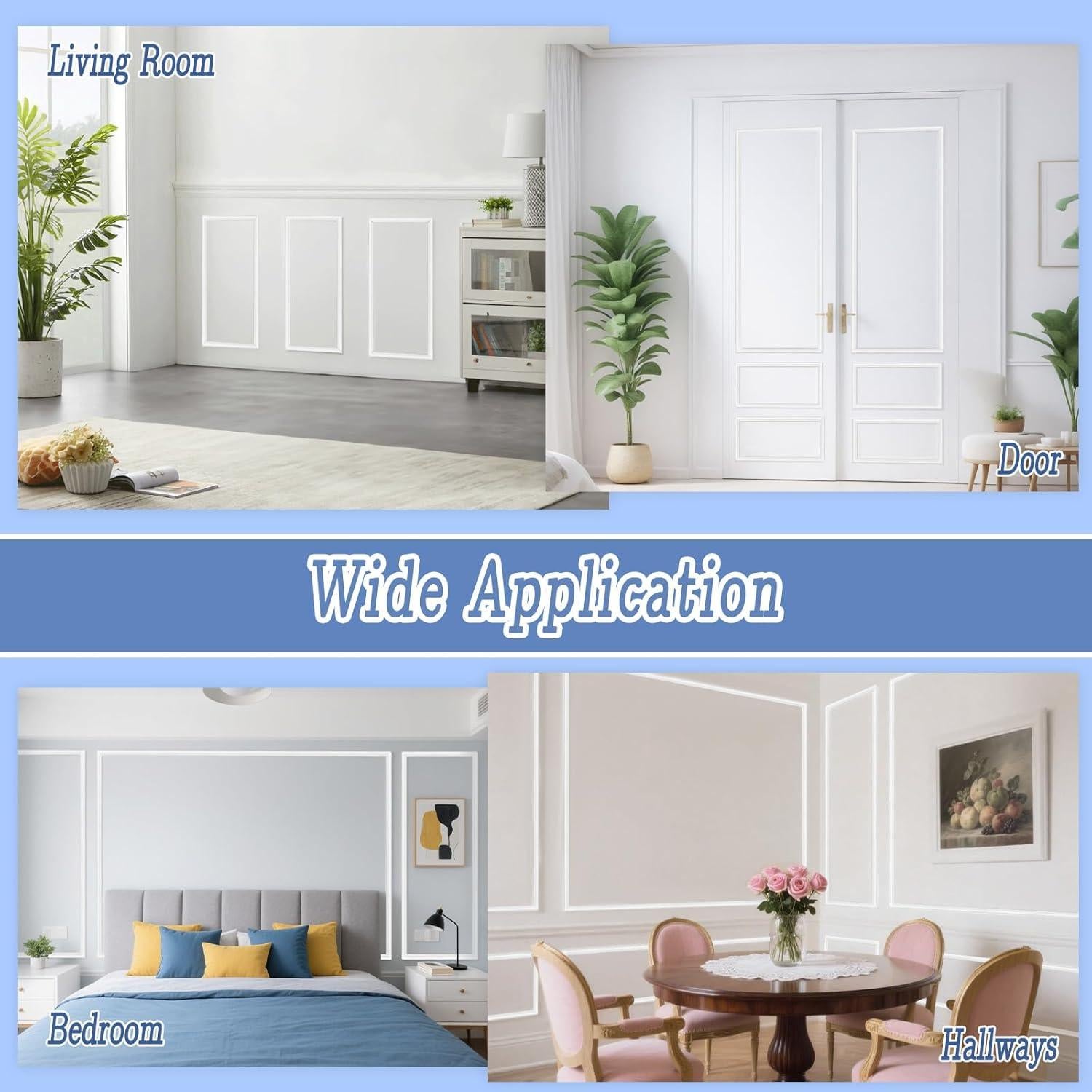 Kit de Moldura de Puerta Autoadhesiva Wenceda 10 Piezas 55.88 cm