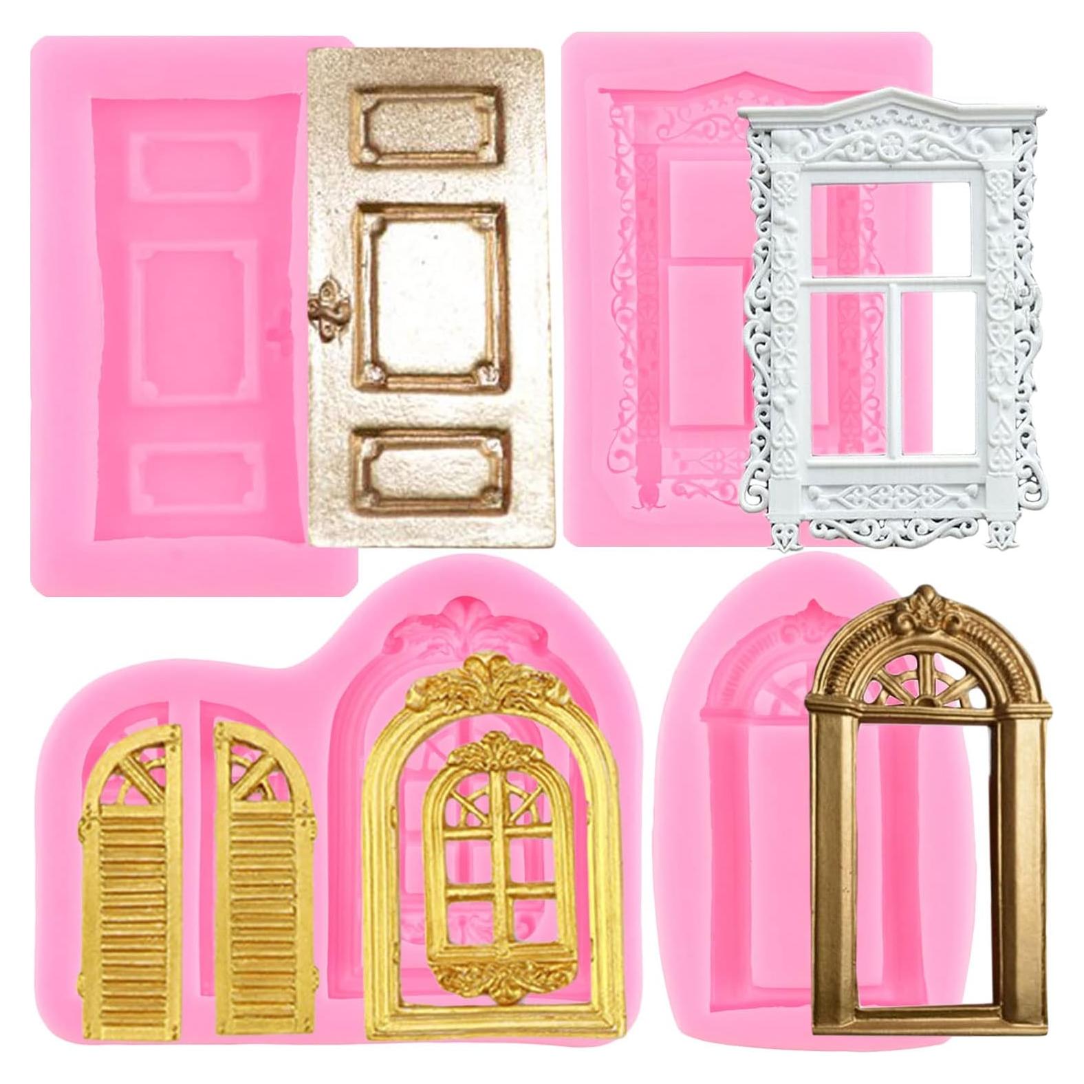 Molde de Silicona para Pasteles ZiXiang - Ventana y Puerta, Set de 4