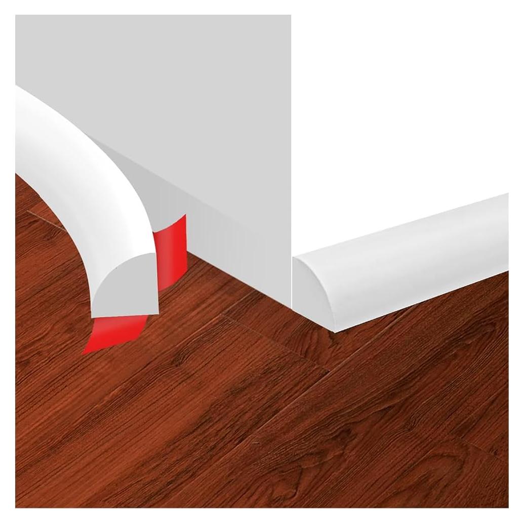 Moldura de Silicona Flexible ZIFUNY 4.02m Autoadhesiva Blanca