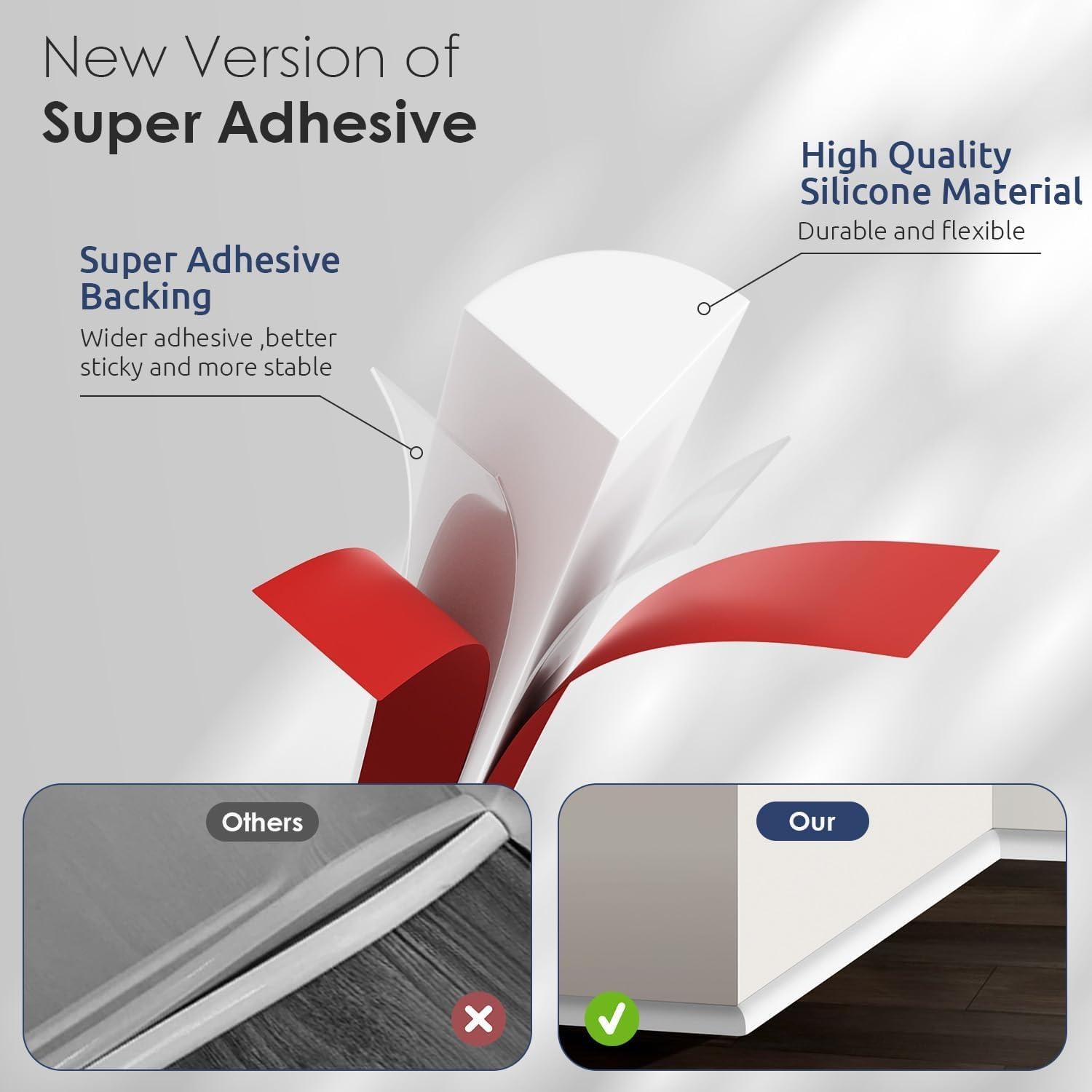 Moldura de Zócalo Flexible Safotad 158 cm Caucho Autoadhesiva