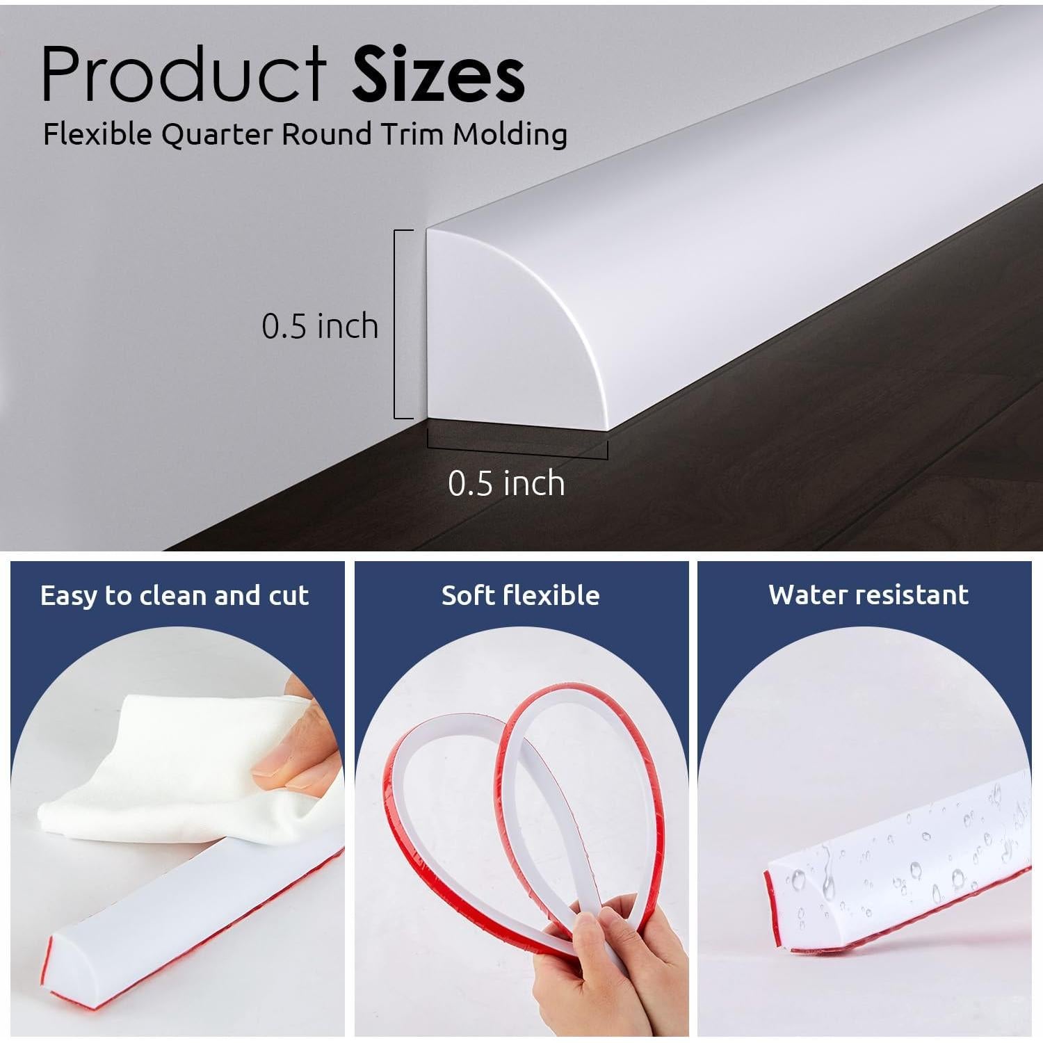 Moldura de Zócalo Flexible Safotad 158 cm Caucho Autoadhesiva