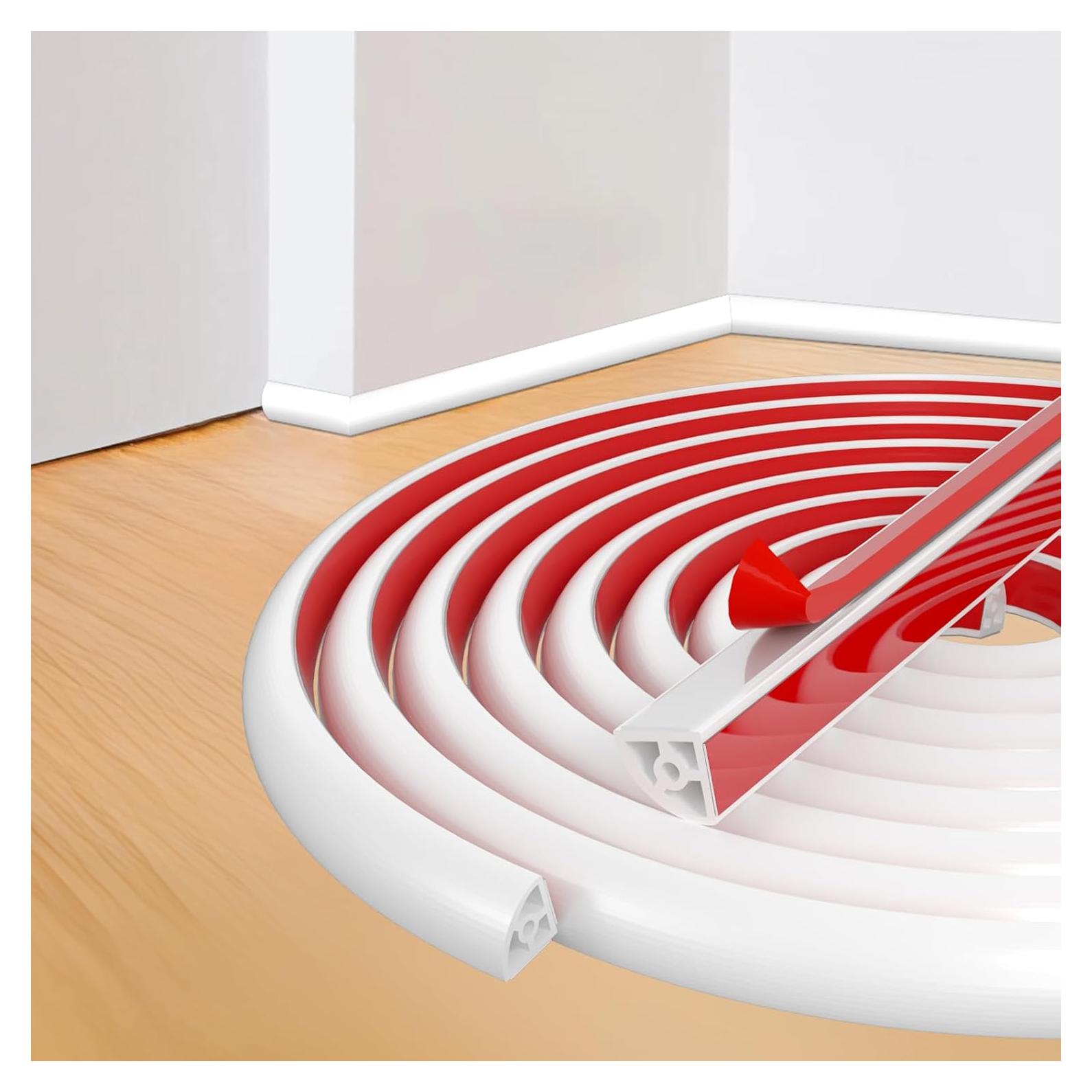 Moldura Flexible Autoadhesiva Hzetuu 299.72cm Silicona Blanca