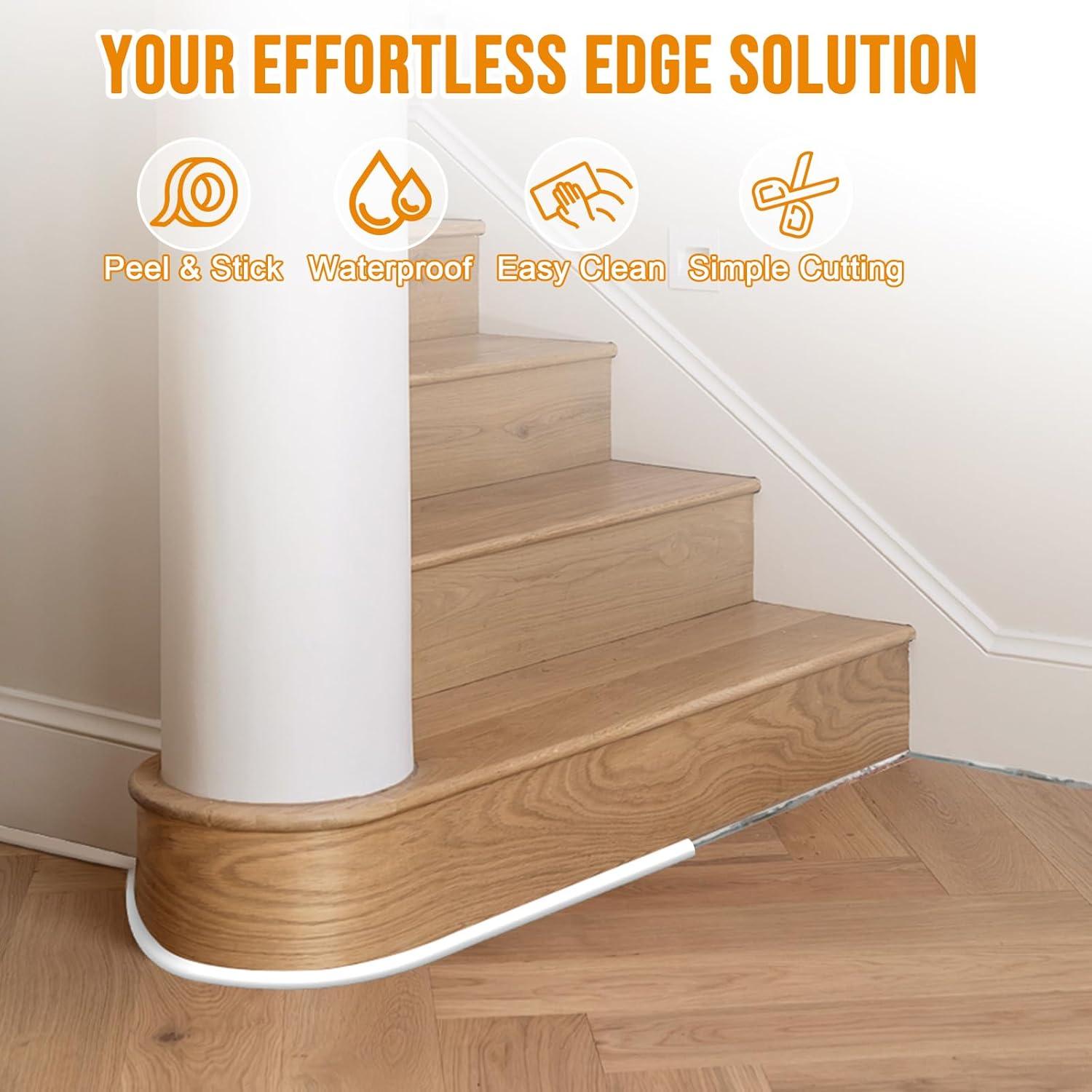 Moldura Flexible Autoadhesiva Hzetuu 299.72cm Silicona Blanca