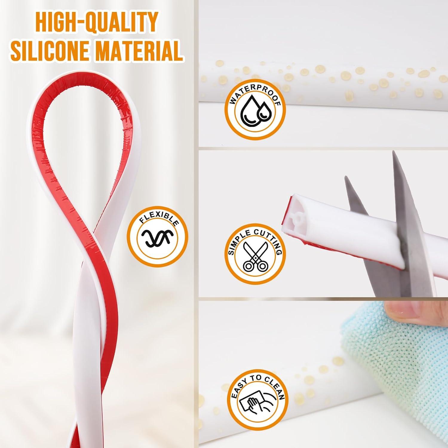 Moldura Flexible Autoadhesiva Hzetuu 299.72cm Silicona Blanca