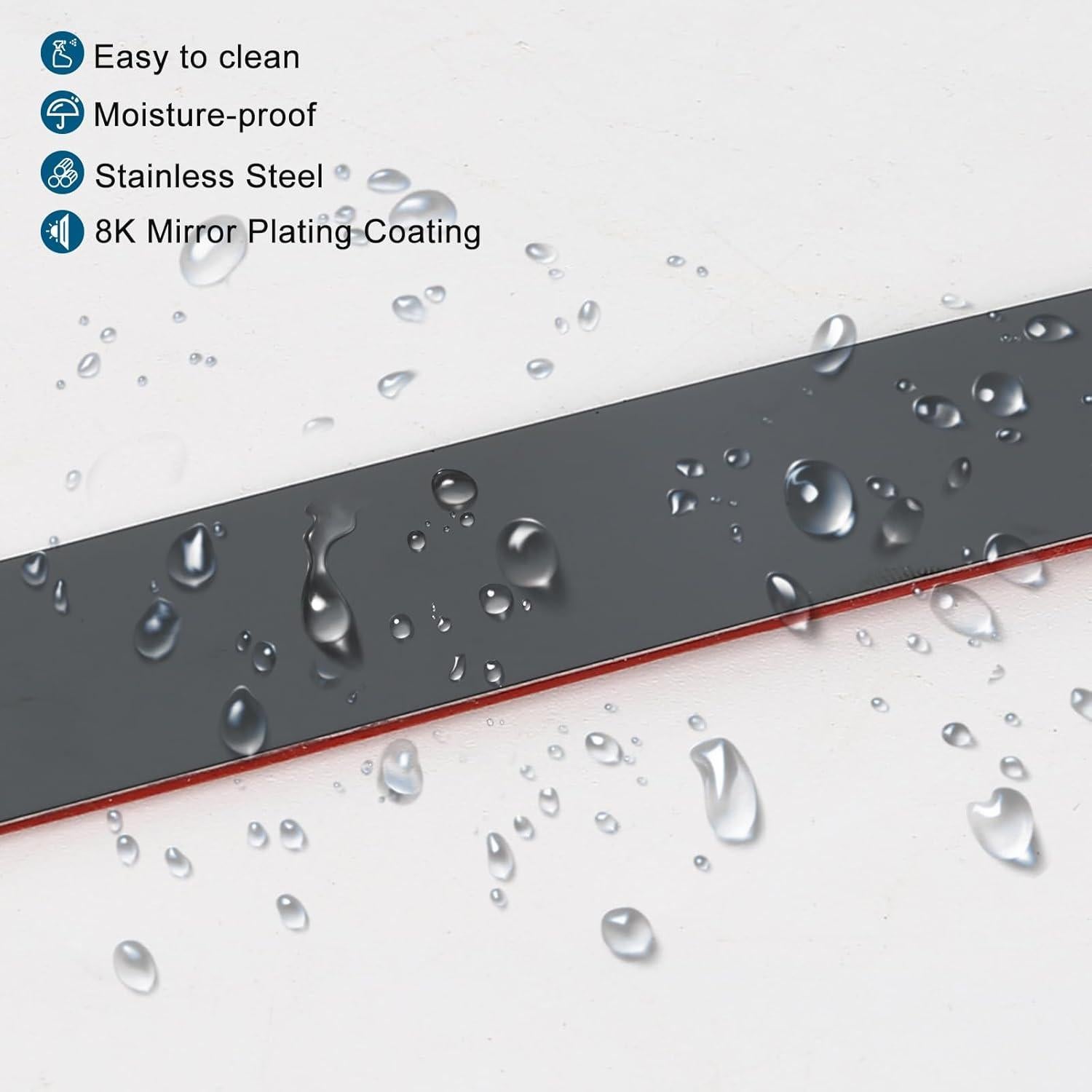 Moldura de Pared Autoadhesiva TVlifams 5m x 5cm Negra