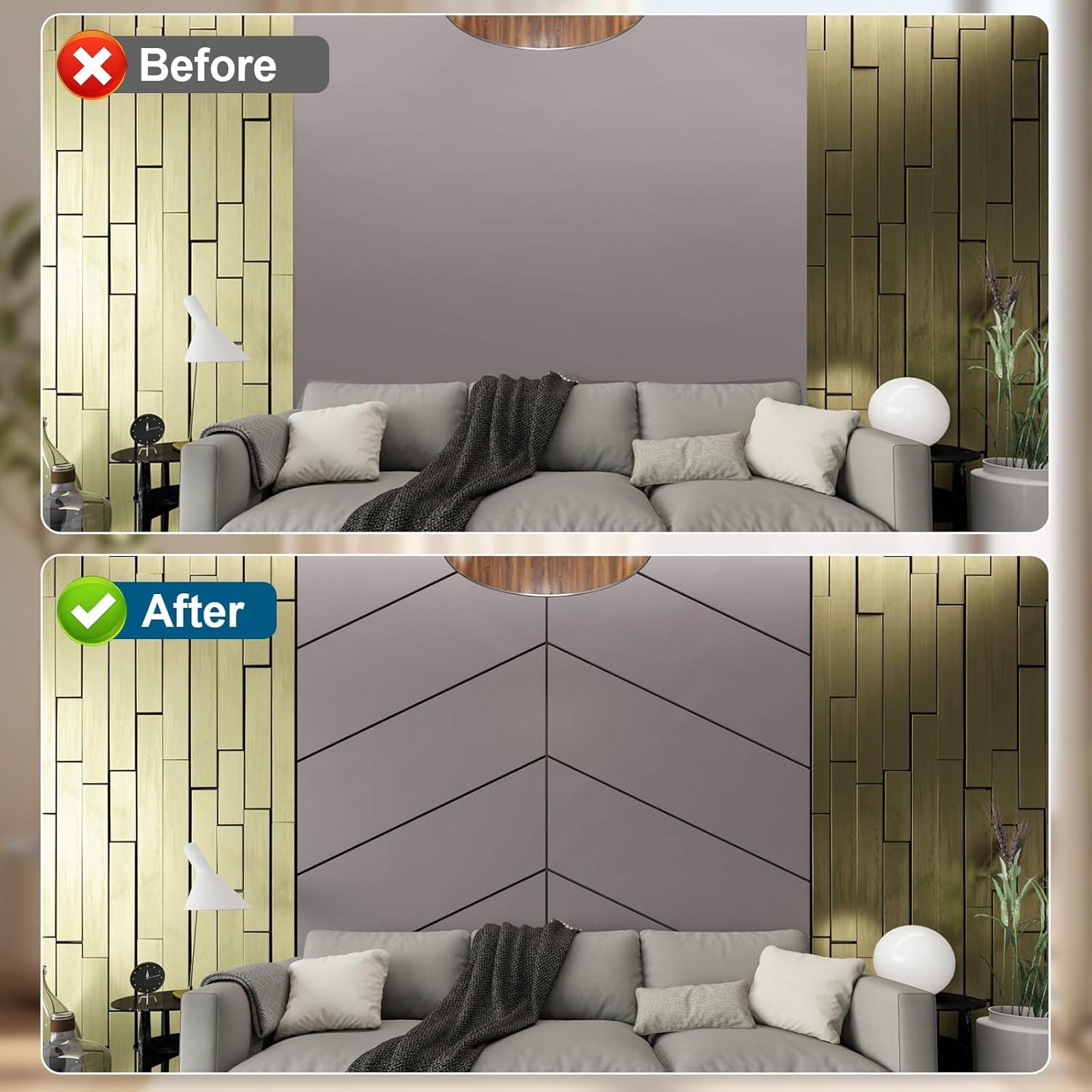 Moldura de Pared Autoadhesiva TVlifams 5m x 5cm Negra