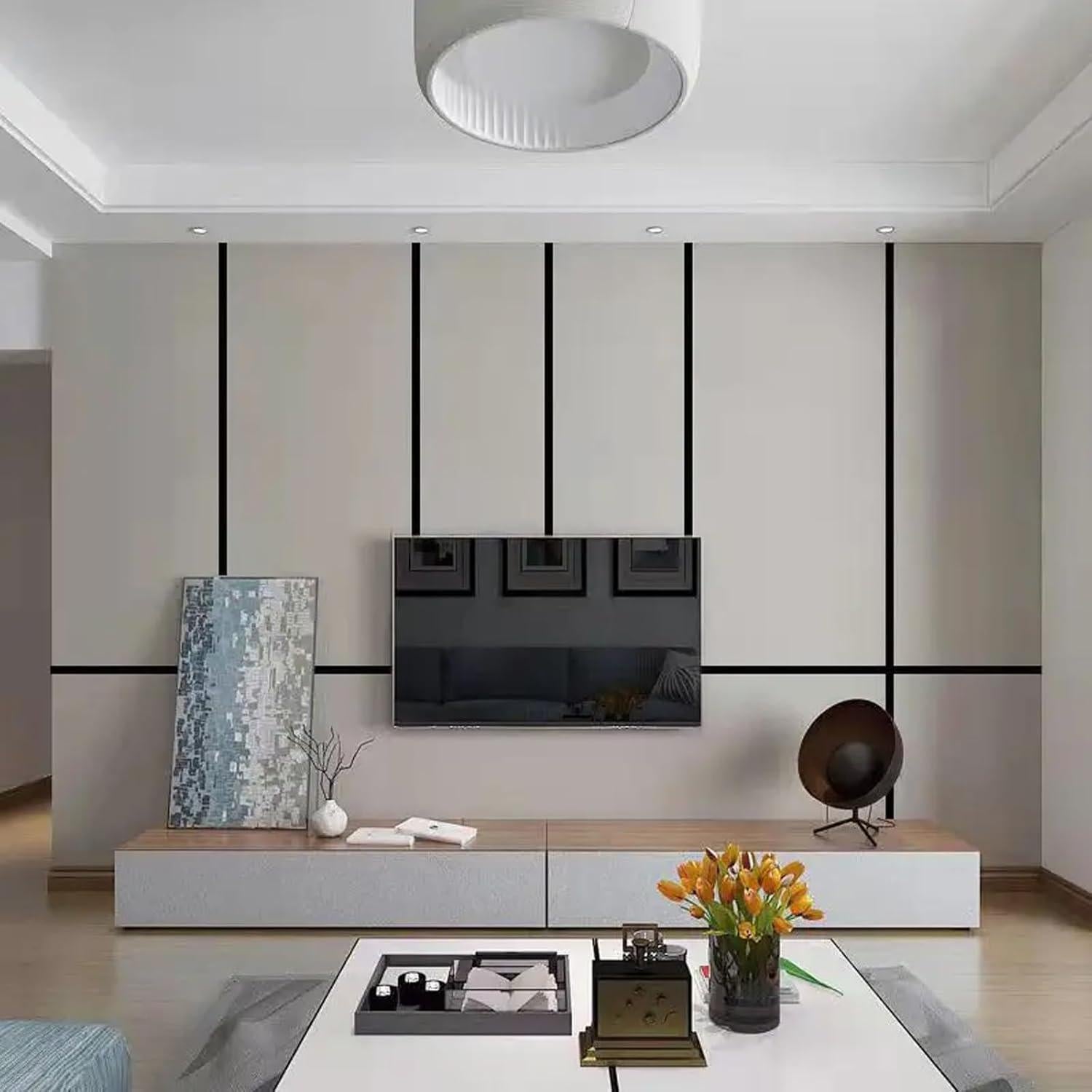 Moldura de Pared Autoadhesiva TVlifams 5m x 5cm Negra