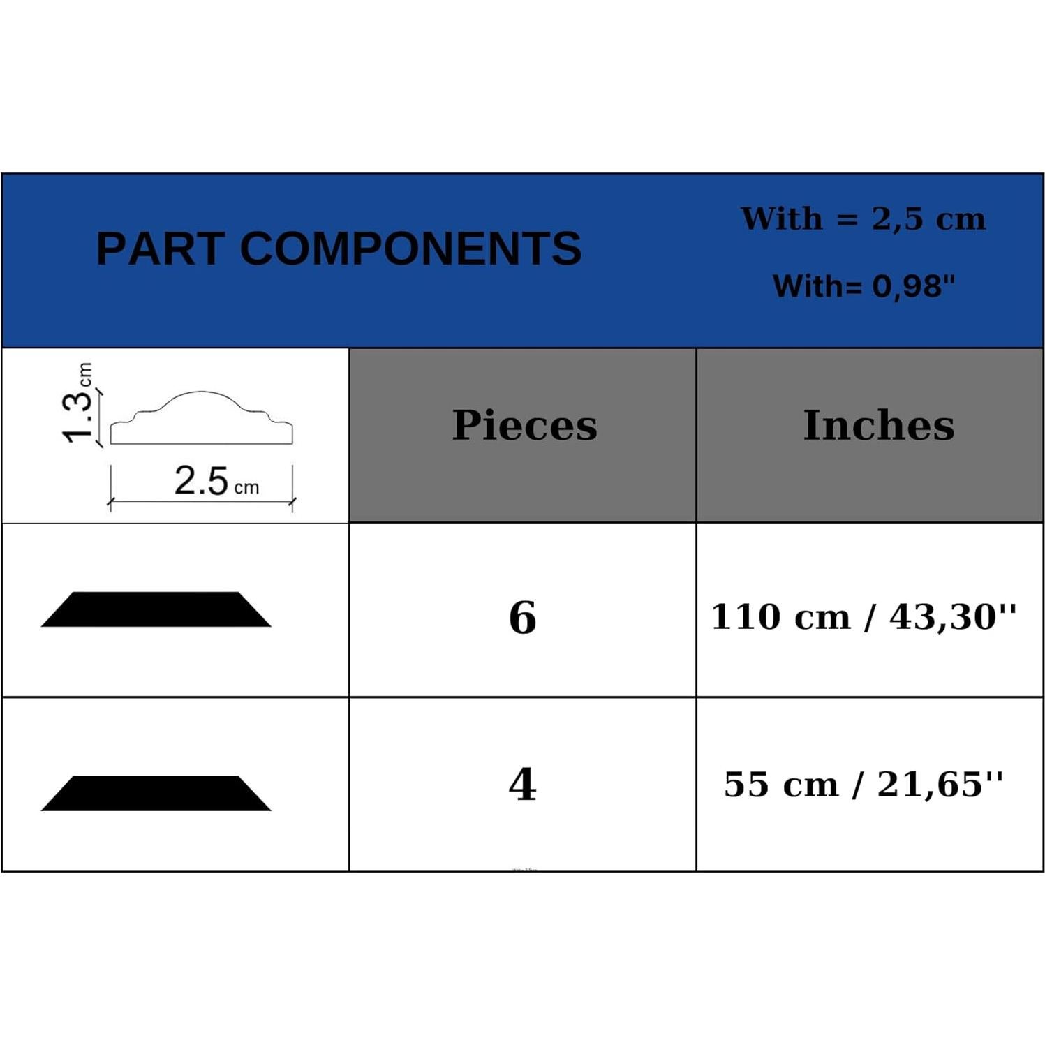 Kit de Molduras de Pared Decozayn Colección-12, 1.42 kg