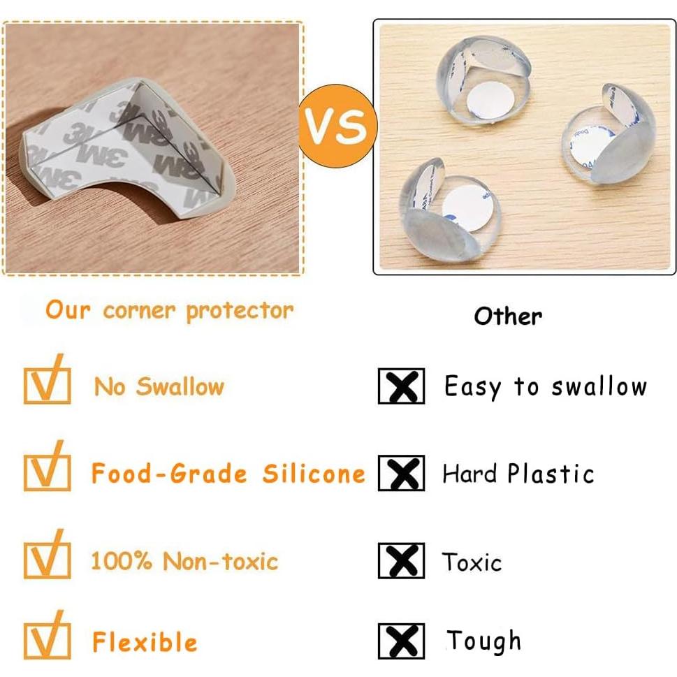 Protectores de Esquinas de Silicona Angloria 8 Piezas Negro