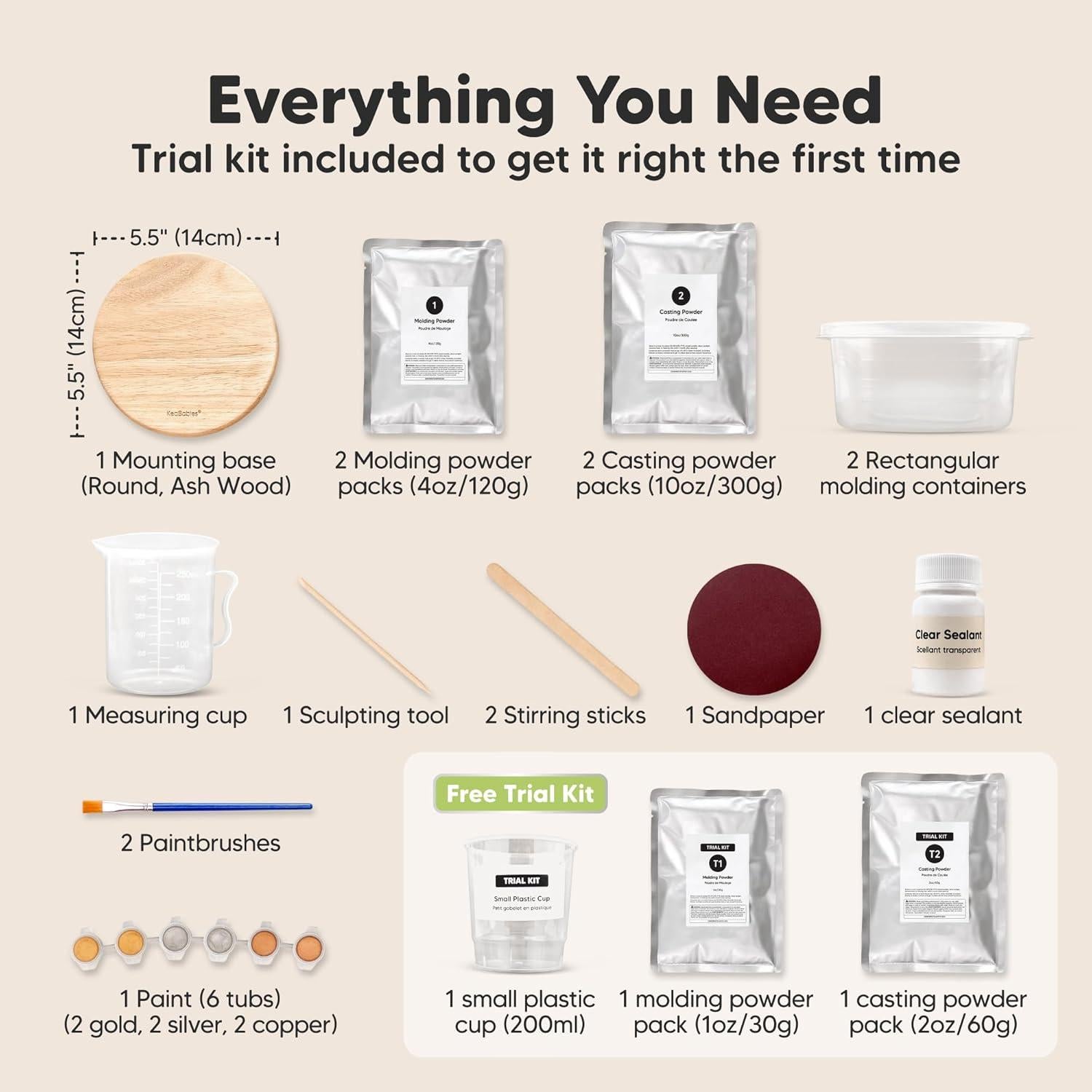 Kit de Moldeo de Manos y Pies KeaBabies - Recuerdo 3D Bebés