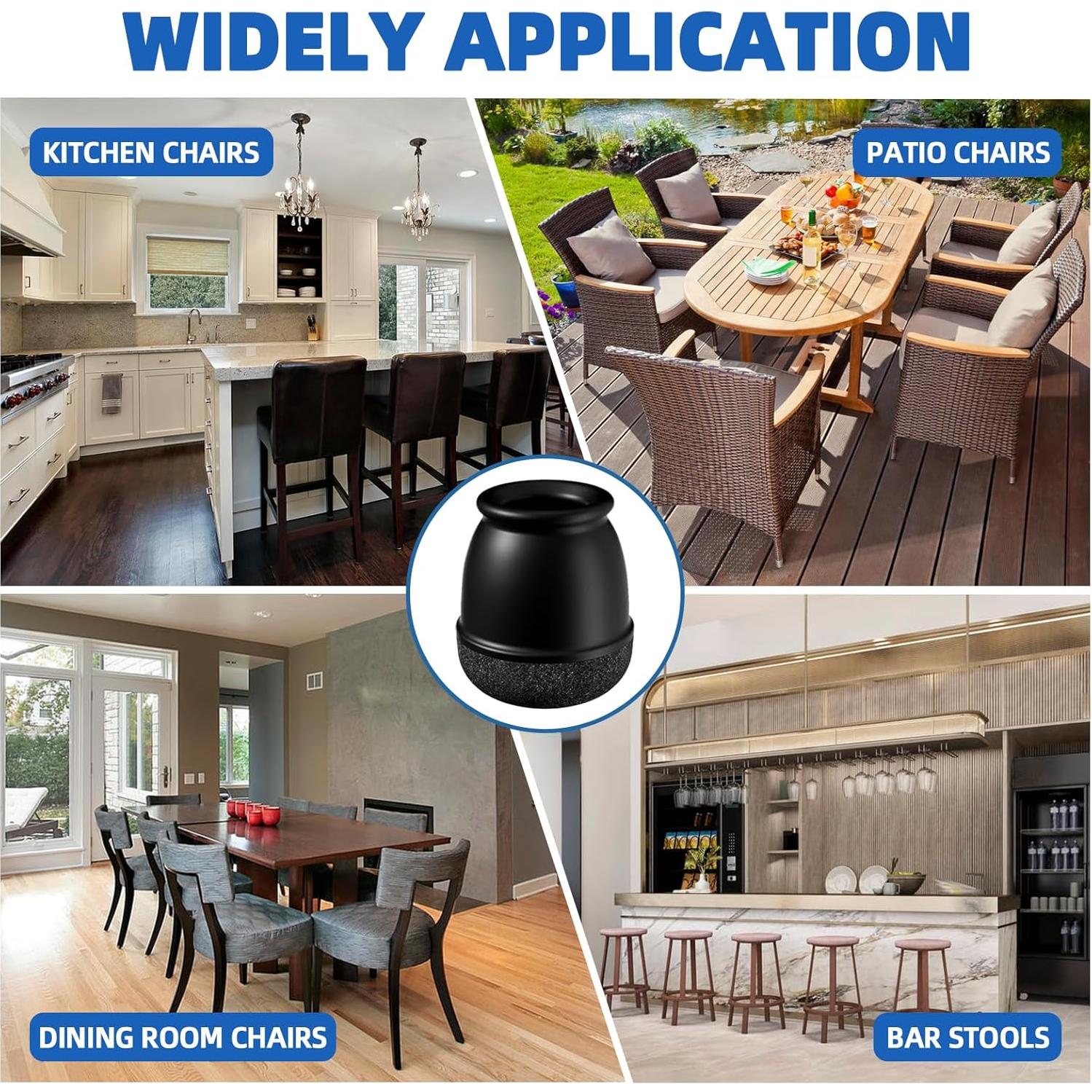 20 Protectores de Suelo para Patas de Sillas MOYOHIM 10-14mm