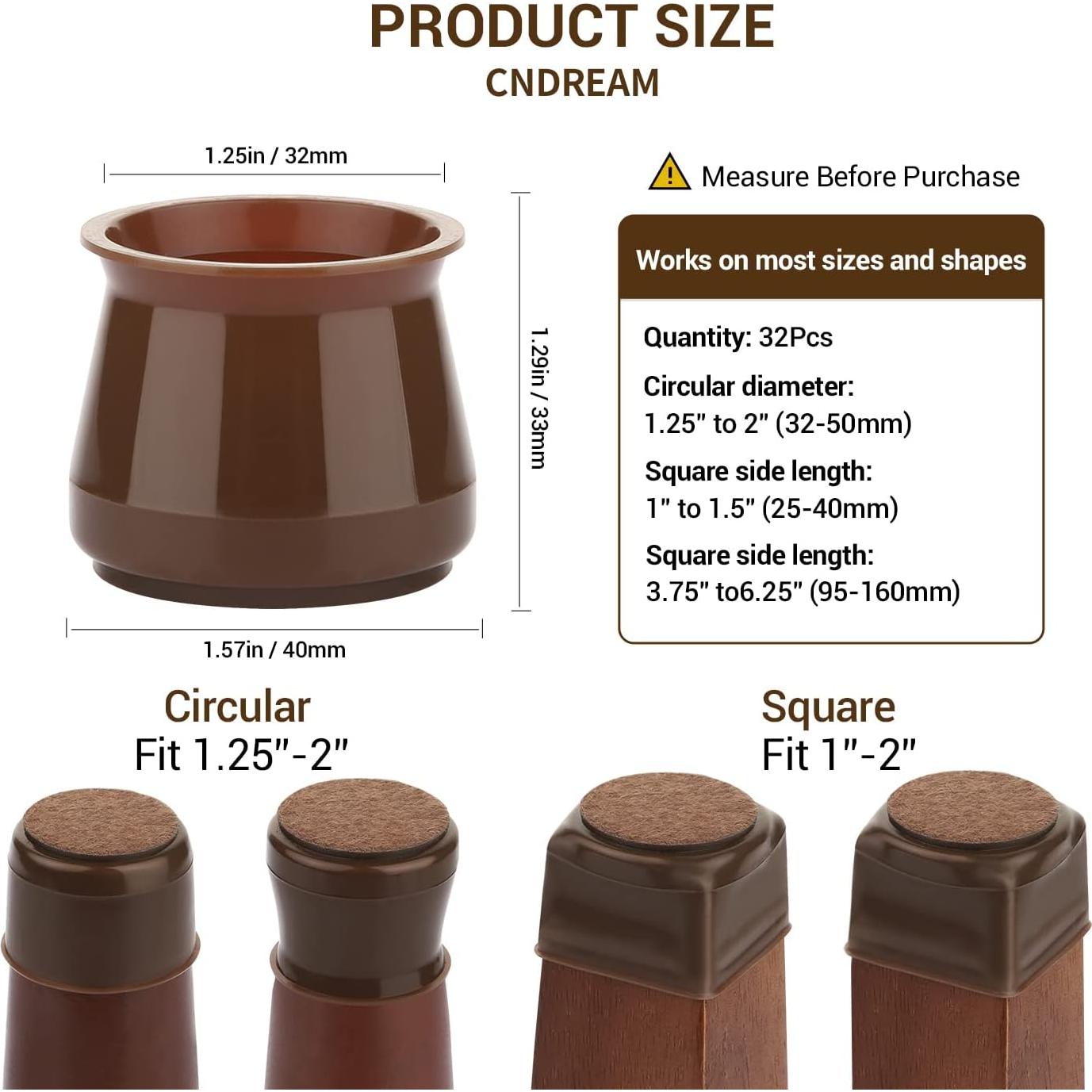 Protector de patas de silla CNDREAM 32 piezas silicona para pisos