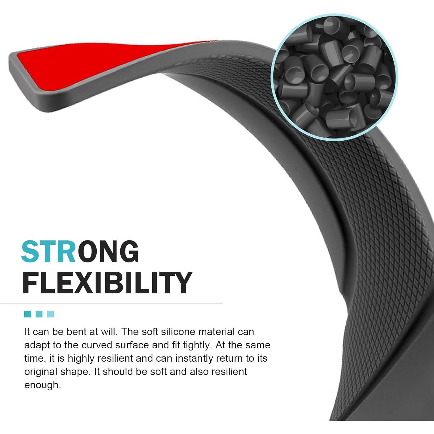 Tiras de Cejas de Neumático Opuweiy 39x3.8cm 2PCS Negro