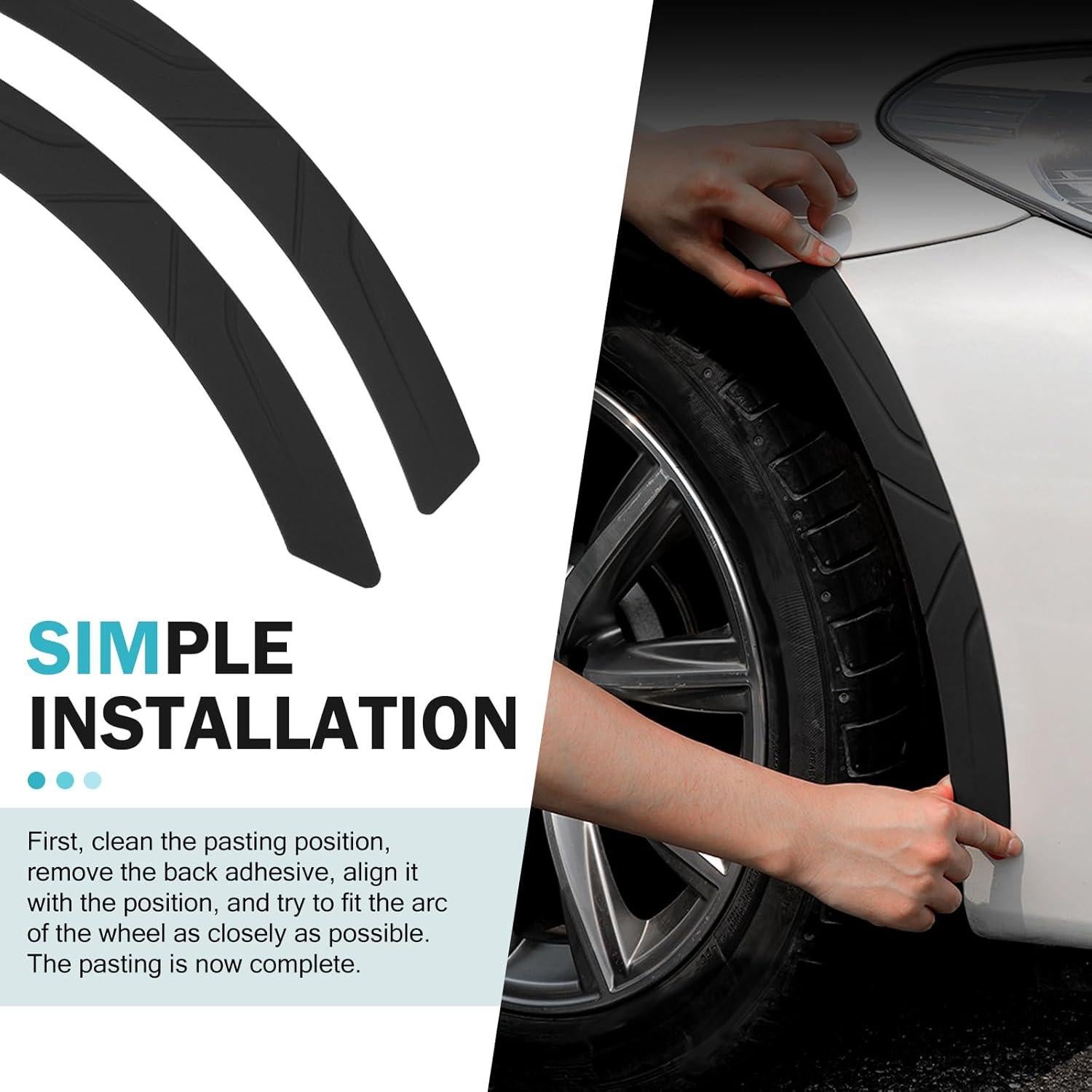 Tiras de Cejas de Neumático Opuweiy 39x3.8cm 2PCS Negro