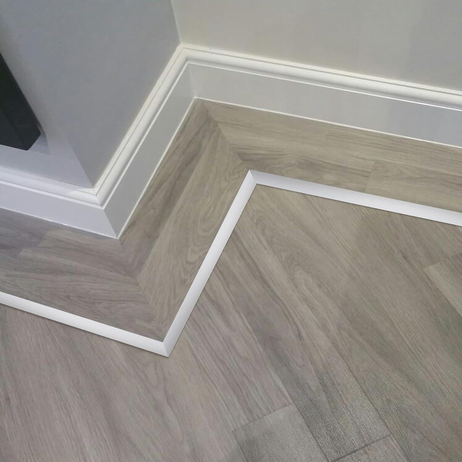 Tira de transición de piso aluminio Gaahing 3 piezas 0.9m plata mate