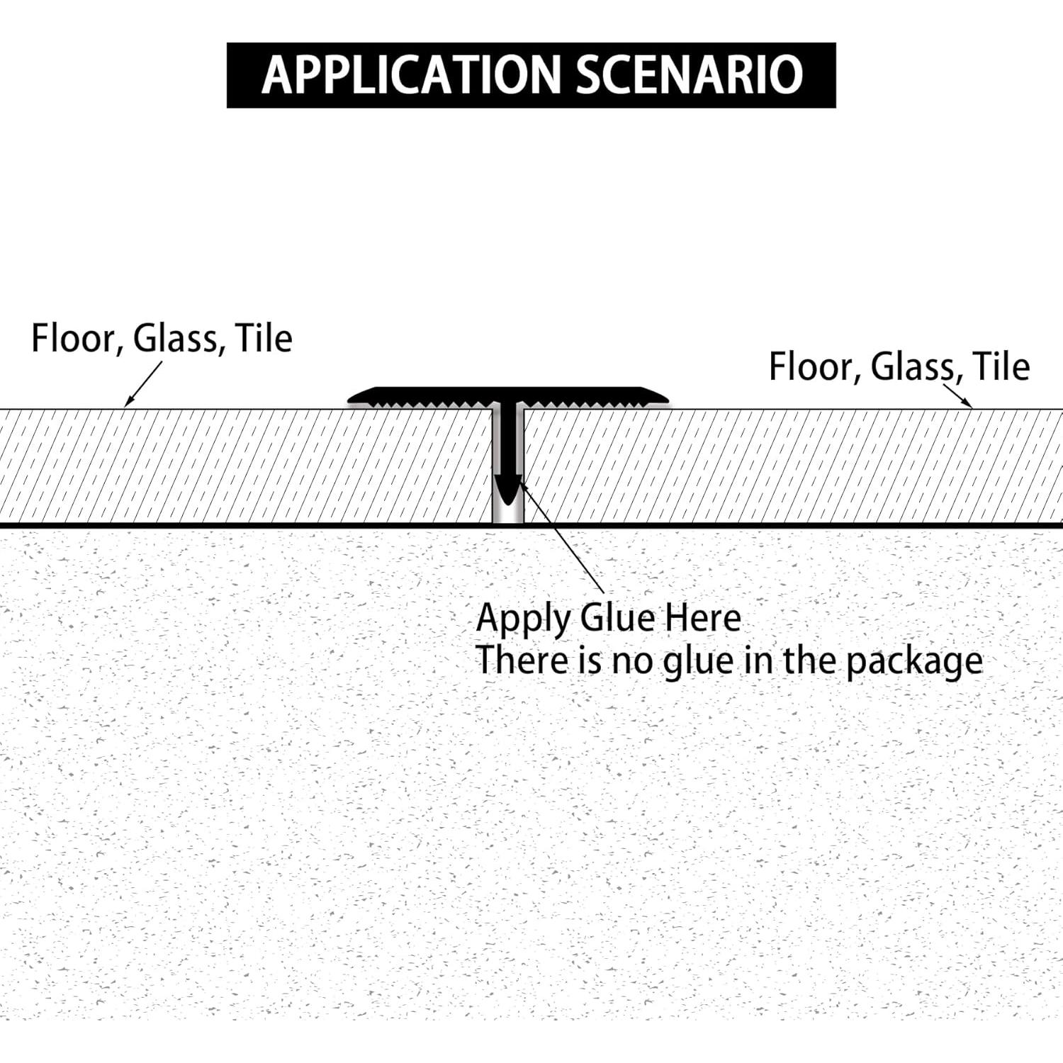 Tira de transición de piso aluminio Gaahing 3 piezas 0.9m plata mate