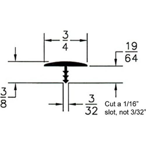 Rollo de 6 m de moldura en T plástico cromado 1.9 cm