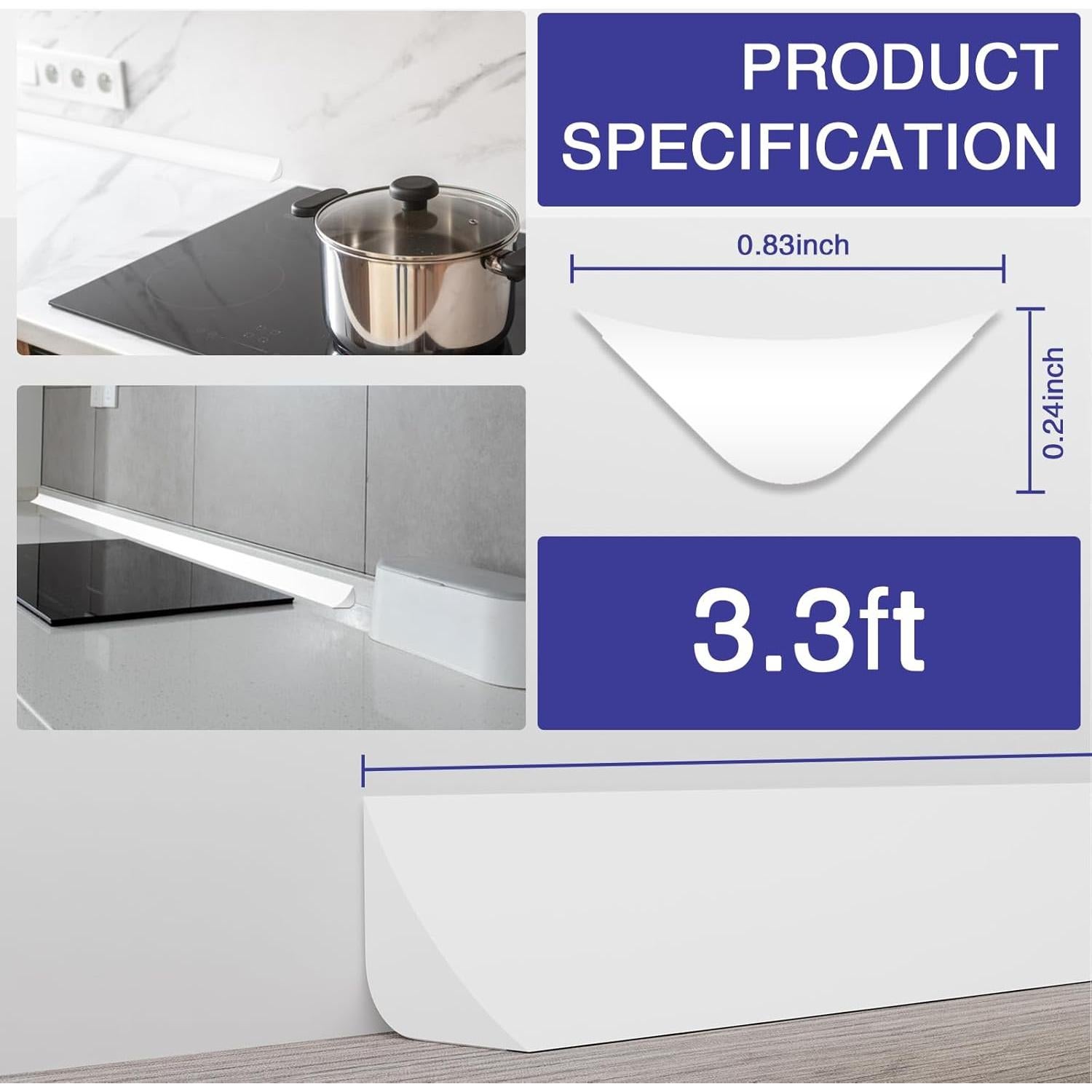 Moldura Flexible Adhesiva WURJHSONG 1.01m Blanco 2.11cm