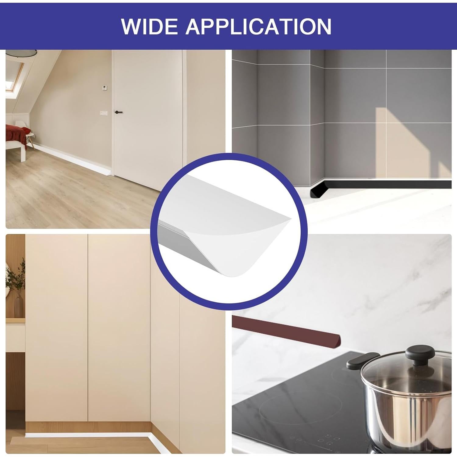 Moldura Flexible Adhesiva WURJHSONG 1.01m Blanco 2.11cm