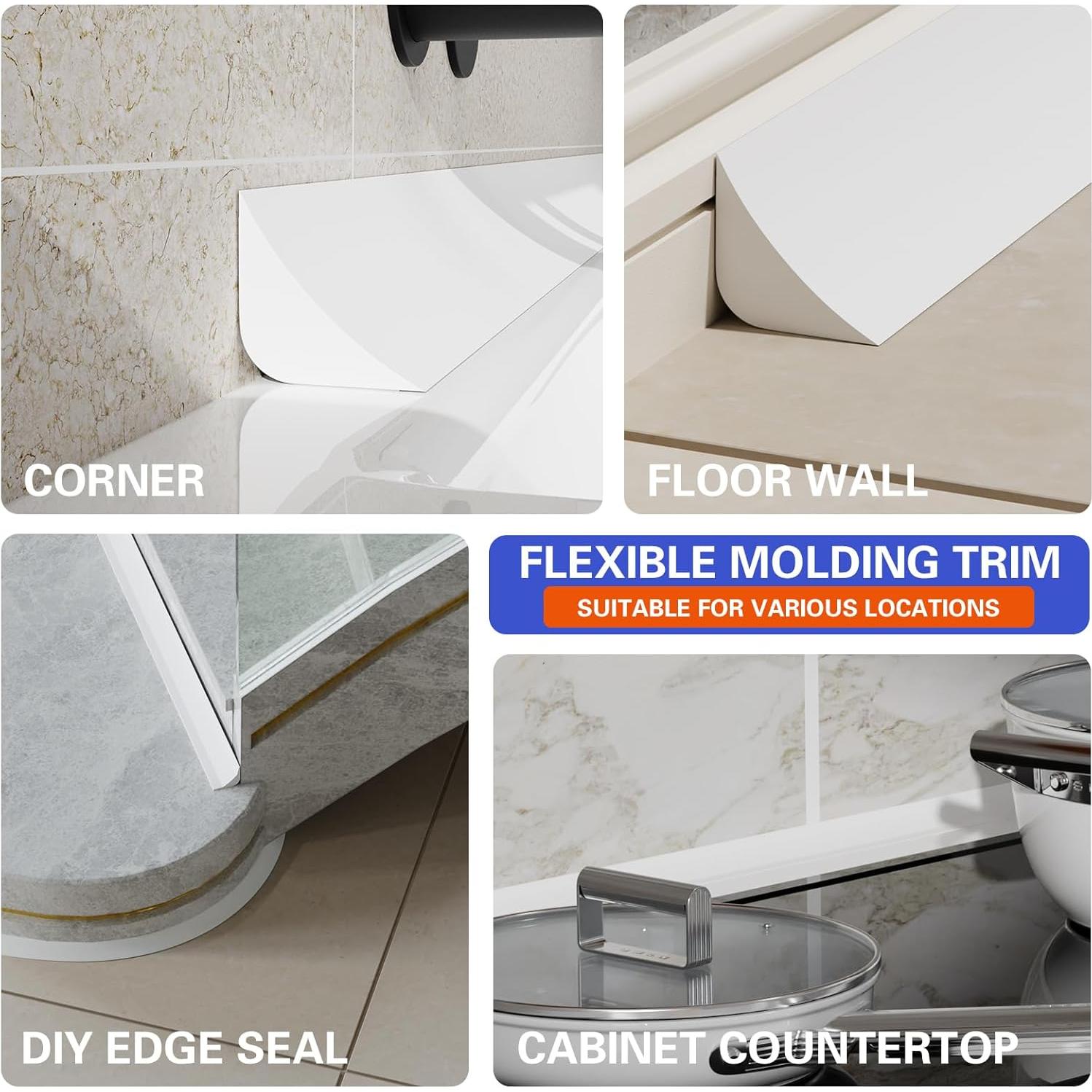 Moldura Flexible Adhesiva WURJHSONG 1.01m Blanco 2.11cm