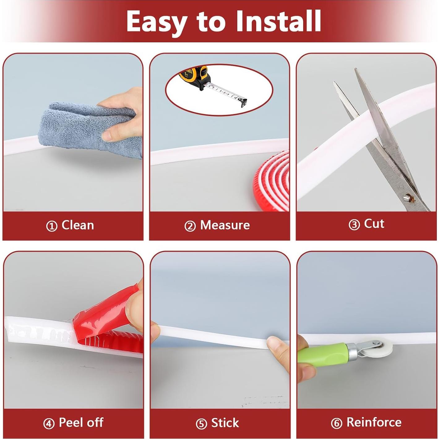 Kit de Moldura Autoadhesiva Flexible Lettry 1.27 cm x 6 m Blanco