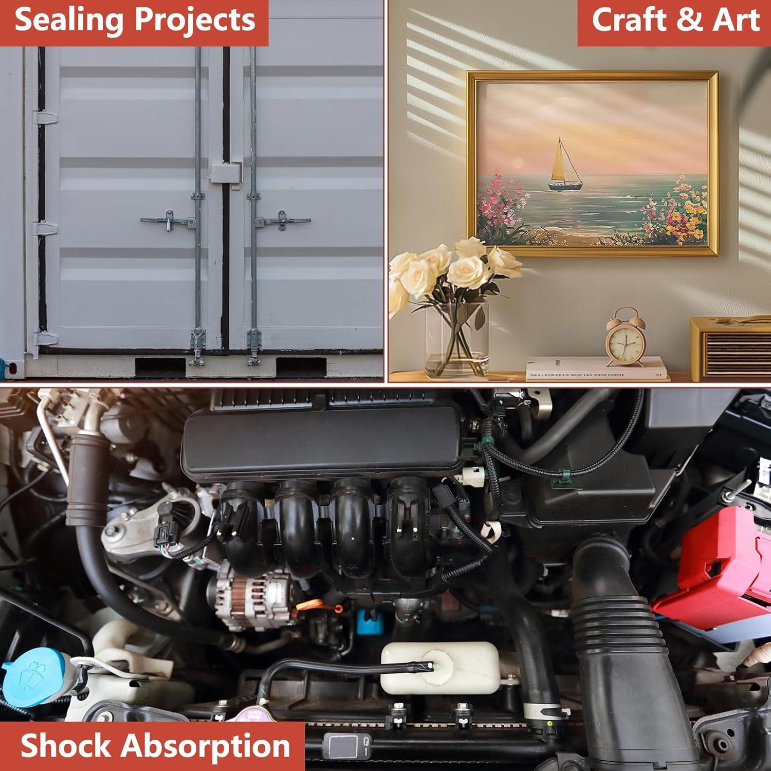 Tira de Goma Adhesiva Neopreno Qyueyue 12mm x 1.5mm x 4.5m