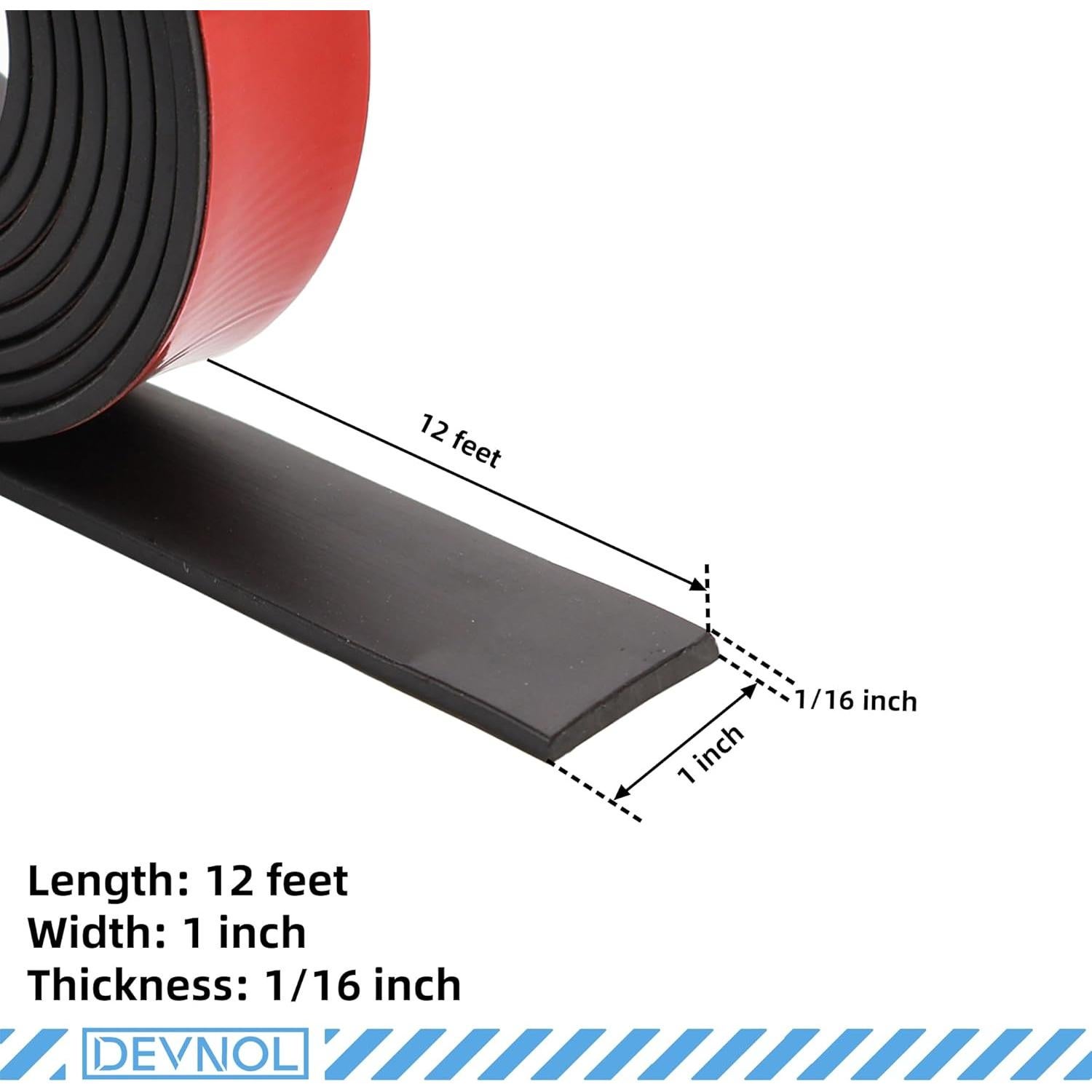 Tira de goma neopreno autoadhesiva DEVNOL 1.5mm x 25.4mm x 3.66m