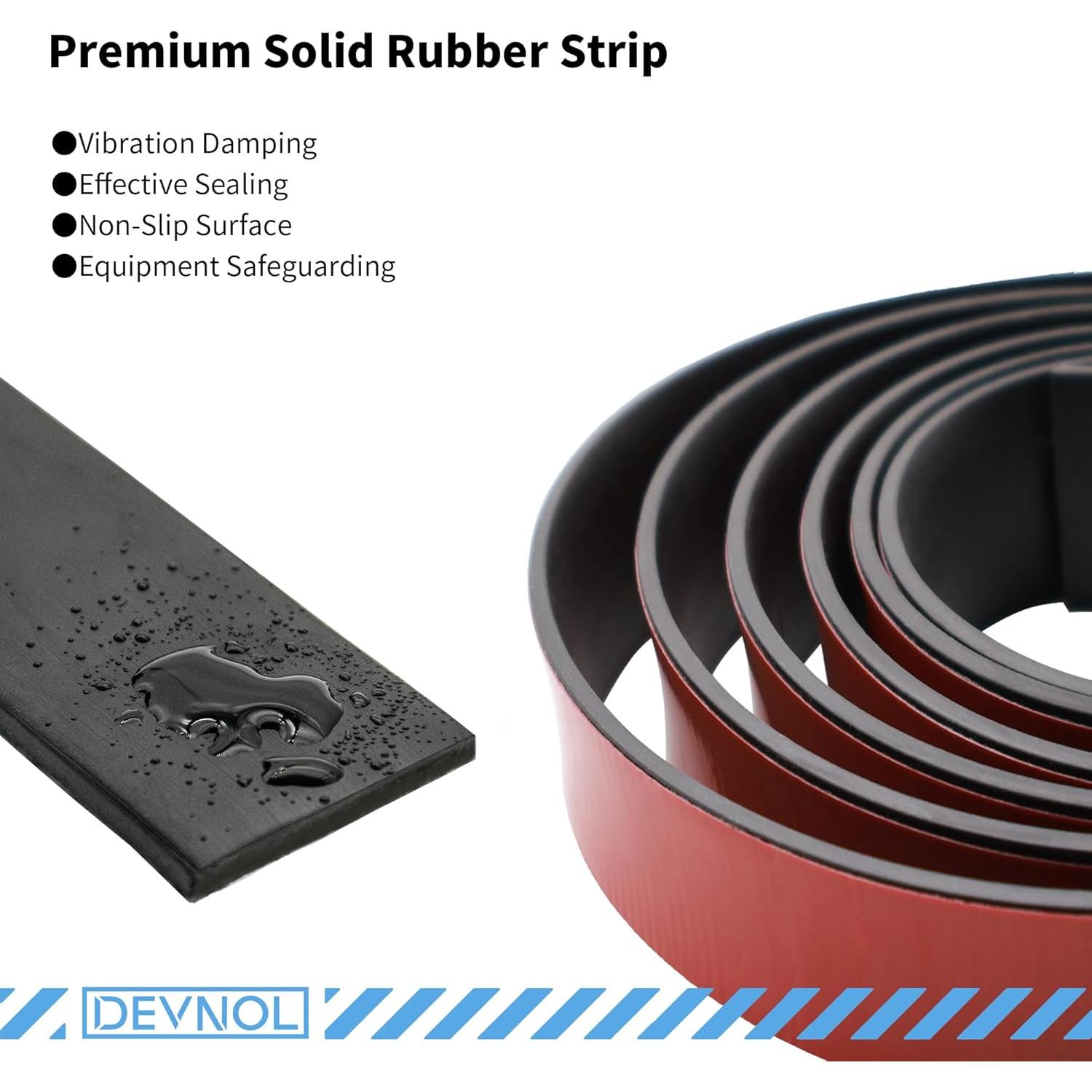 Tira de goma neopreno autoadhesiva DEVNOL 1.5mm x 25.4mm x 3.66m