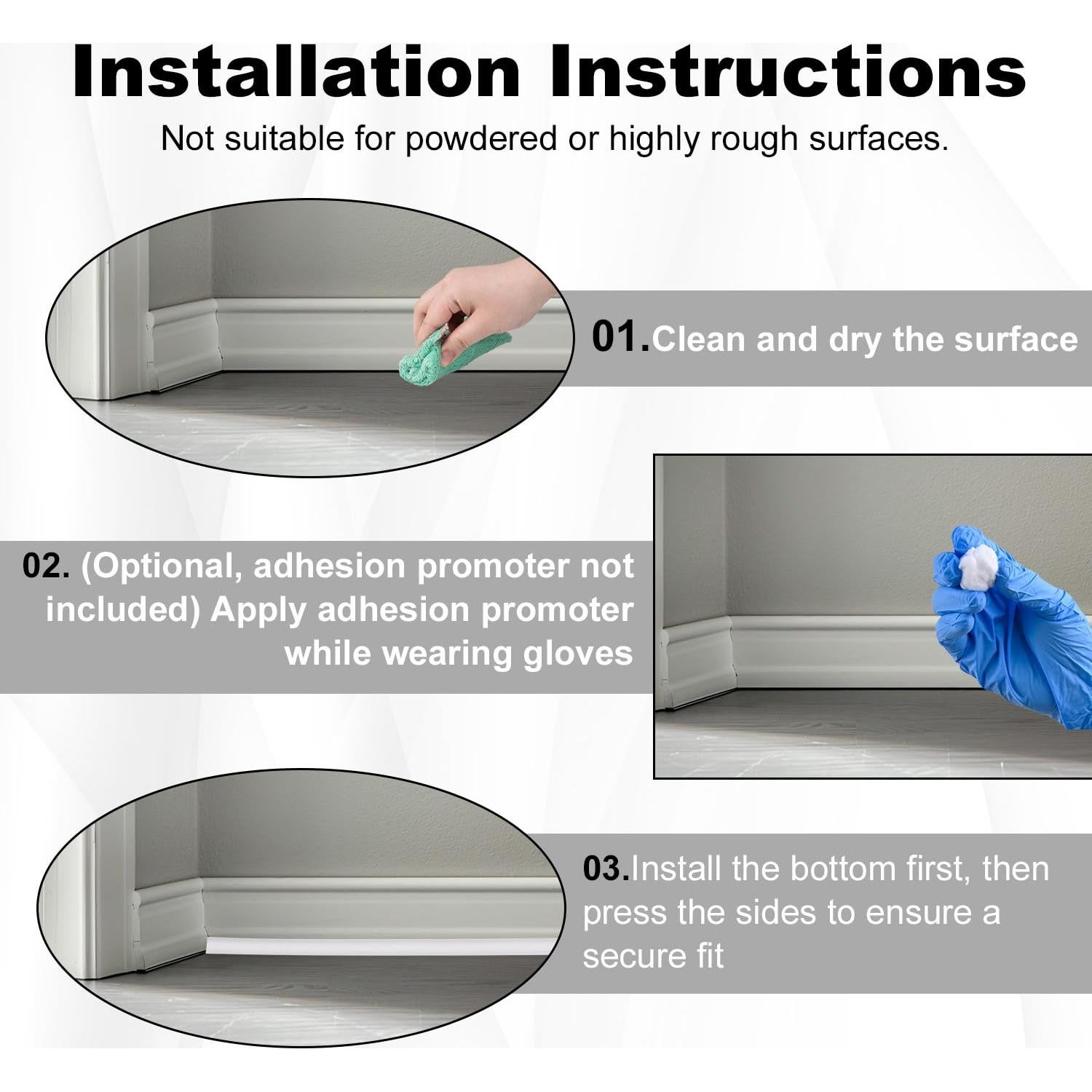 Moldura Flexible de Cuarto Redondo Penitue 303x1.4cm Silicona