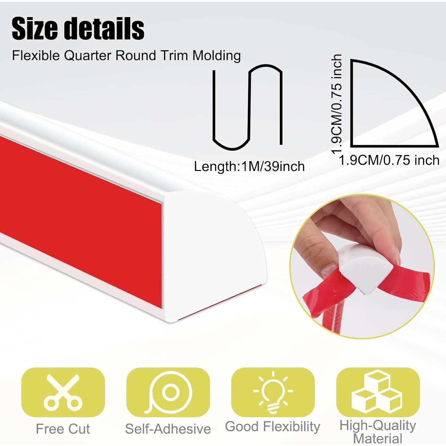 Moldura Flexible Autoadhesiva Astrallgn 19x19 mm para Esquinas