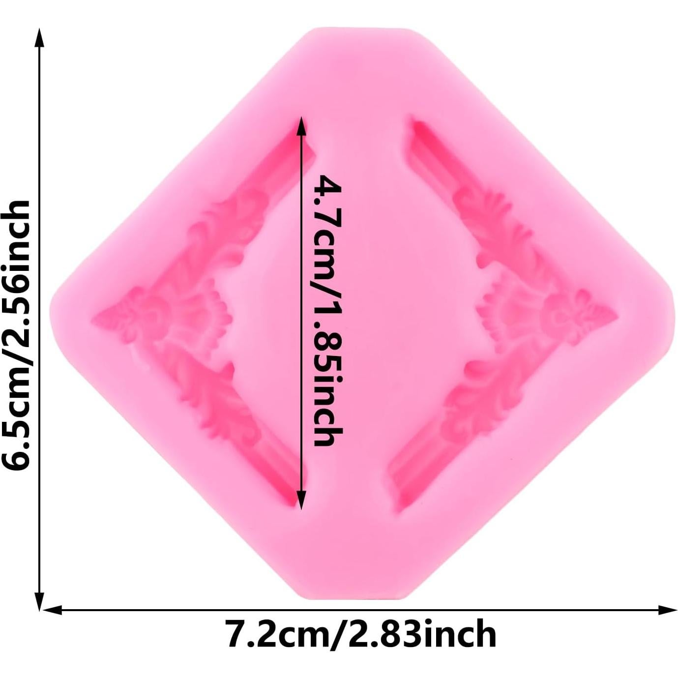 Baroque Fondant Silicone Molds Relief Frame Corner Chocolate Molds For Cake Decoration Cupcake Topper Candy Polymer Clay Gum Paste